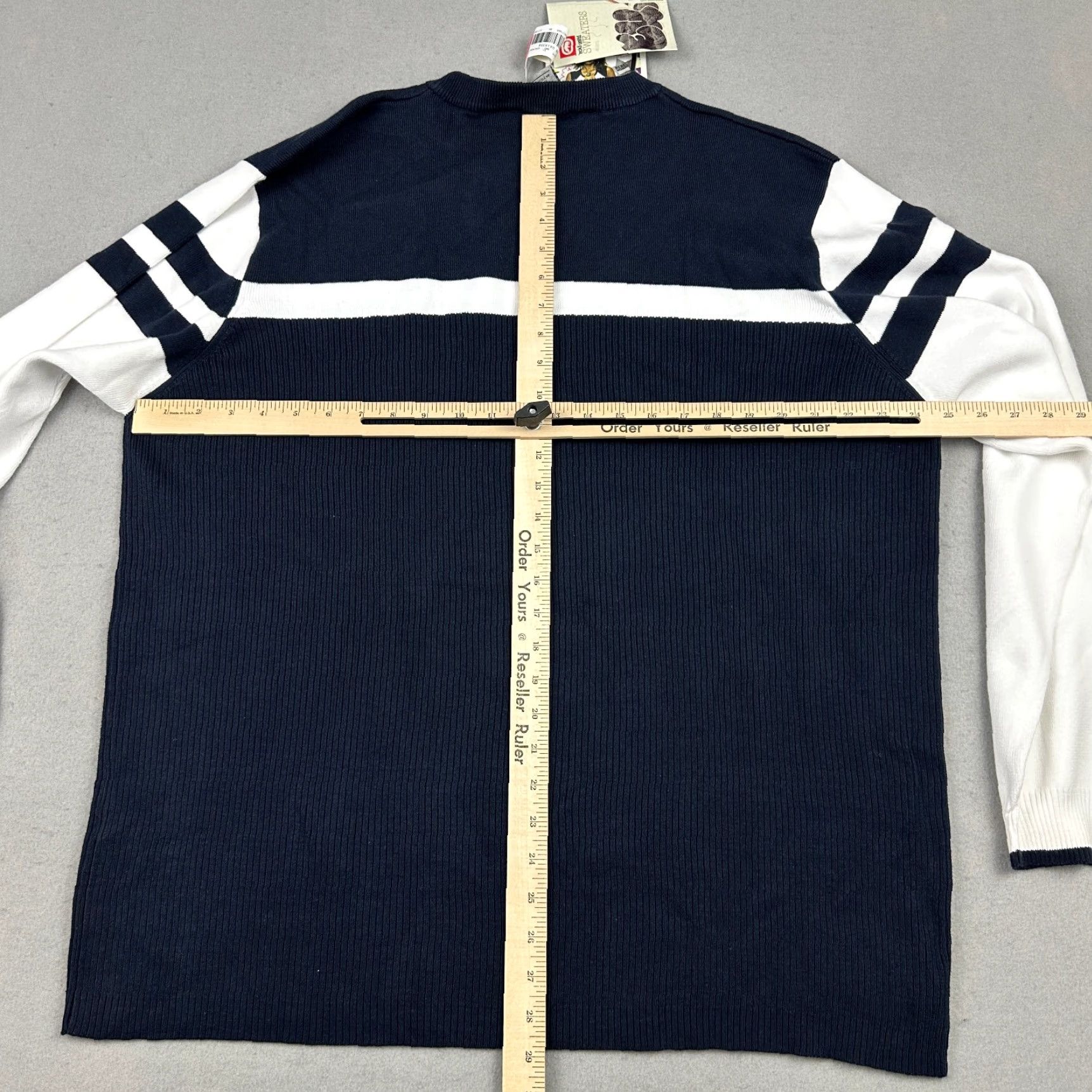 Ecko Unltd. VINTAGE Ecko Unltd Sweater Men XL Navy White Deadstock Ribbed Y2K Pullover Knit Logo Embroidered Hip Hop Regular Fit Size US XL / EU 56 / 4 - 6 Thumbnail