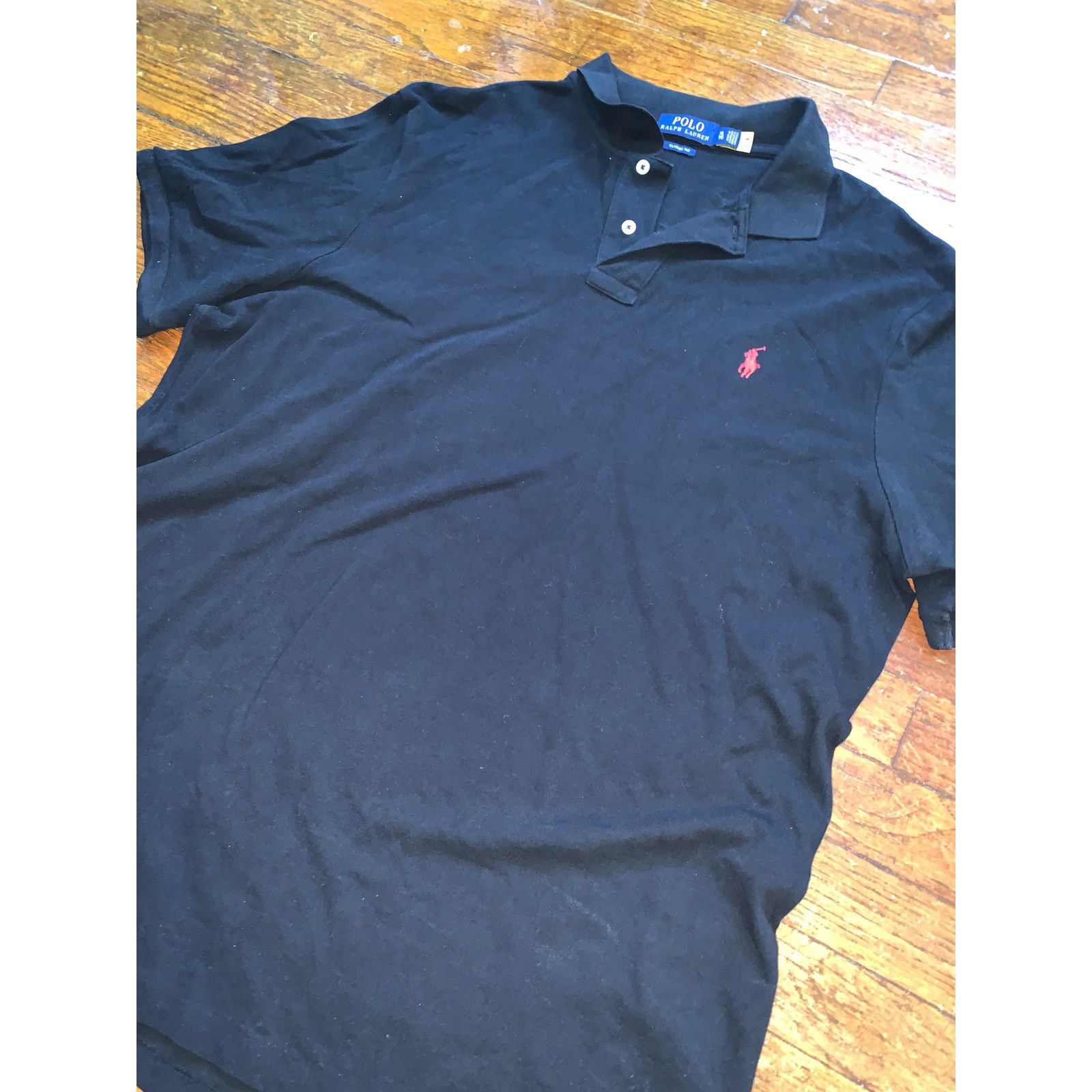 Polo Ralph Lauren Polo Ralph Lauren Mesh Polo Shirt XL Black Red Pony Size US XL / EU 56 / 4 - 4 Thumbnail