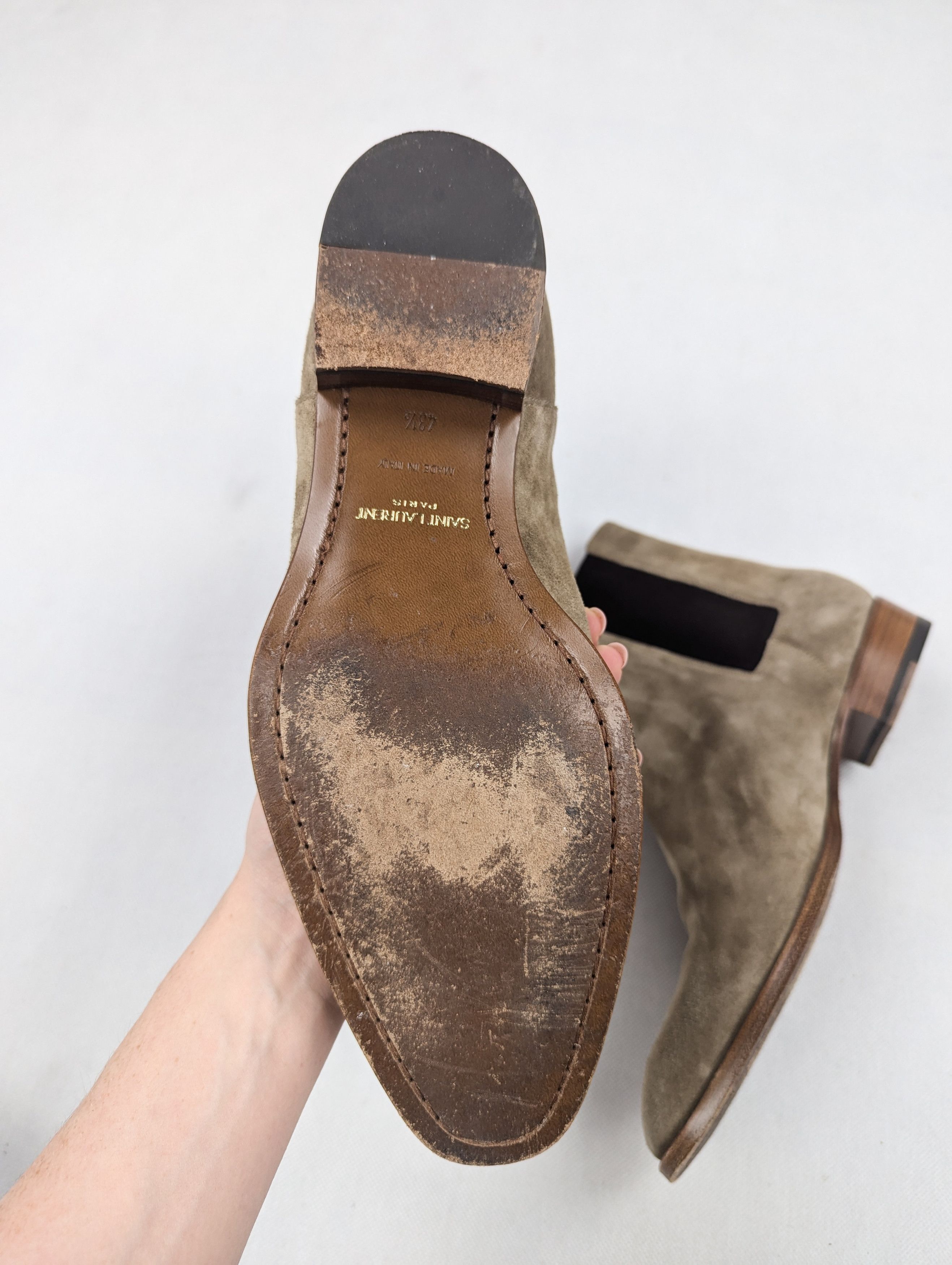 Yves Saint Laurent Saint Laurent wyatt suede beige chelsea boots 43,5 Size US 10.5 / EU 43-44 - 6 Thumbnail
