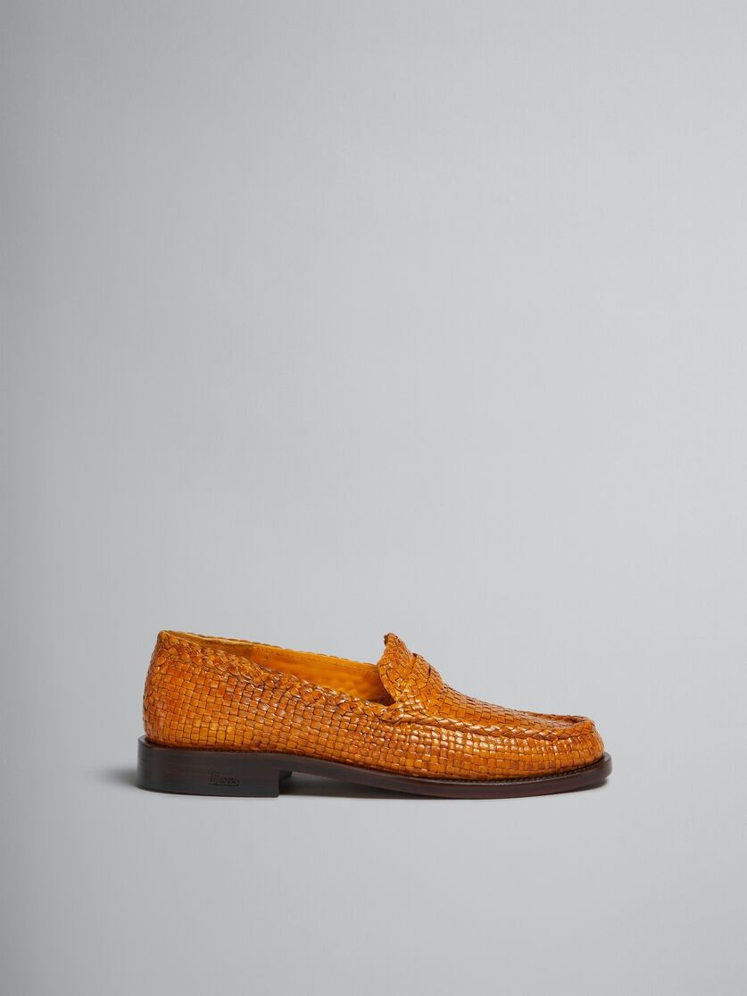 Marni oc11z0525 Woven Leather Bambi Loafer in Orange Size US 5 / IT 35 - 2 Thumbnail
