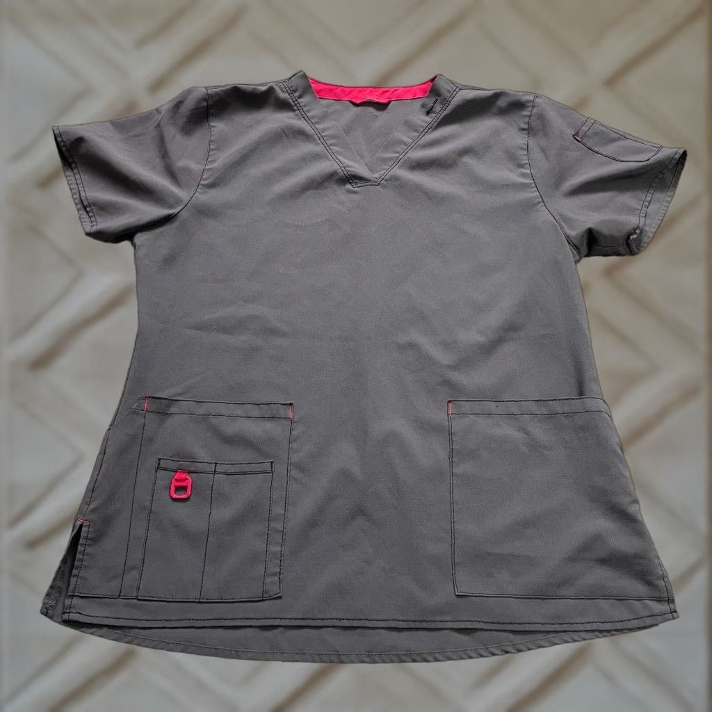 Carhartt Carhartt Force Top Scrub Unisex Adult Large Gray V-Neck Medical Uniform Workwear Size US L / EU 52-54 / 3 - 1 Thumbnail