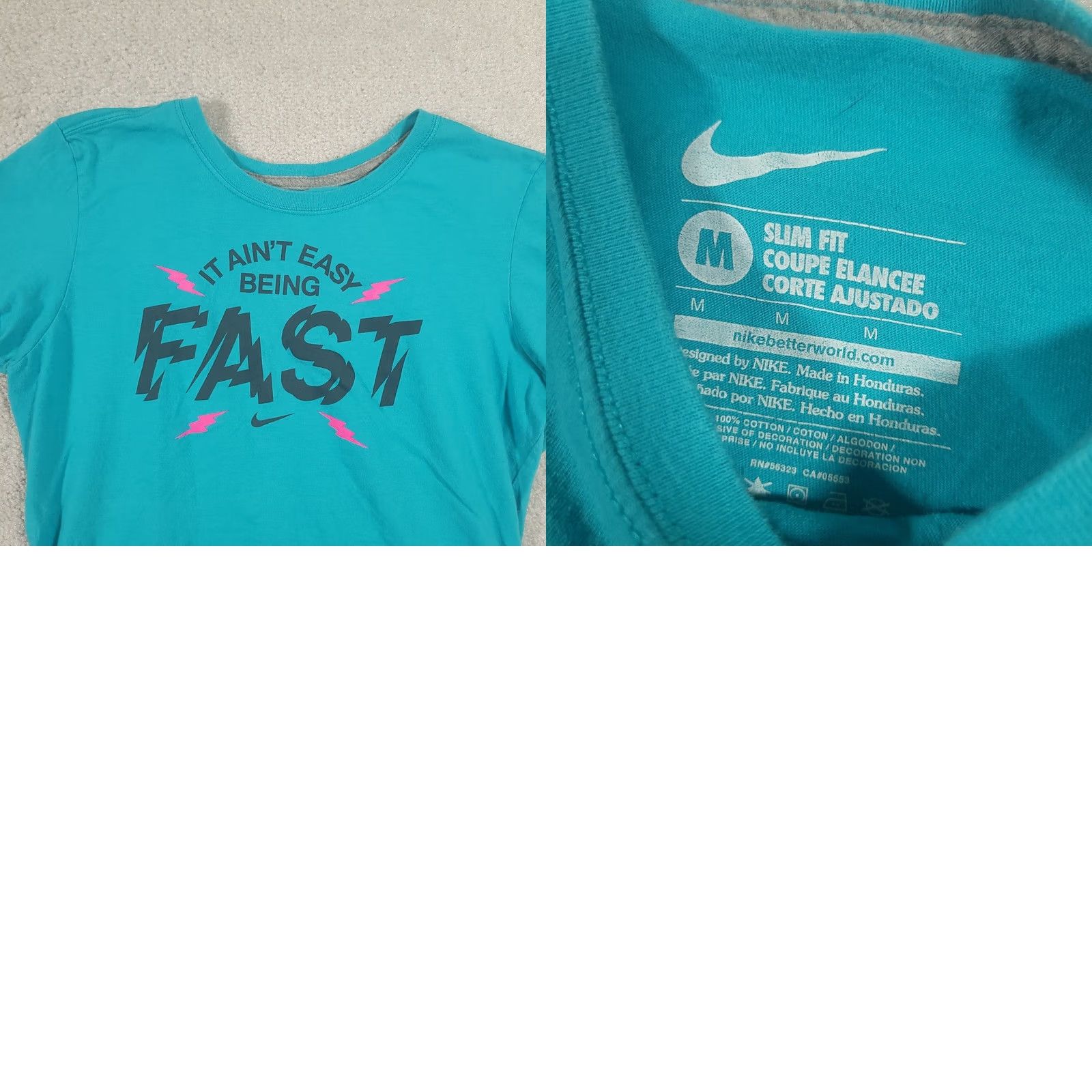 Nike Nike Shirt Womens Medium Blue Slim Fit “It Ain't Easy Being Fast” Shirt Size M / US 6-8 / IT 42-44 - 8 Thumbnail
