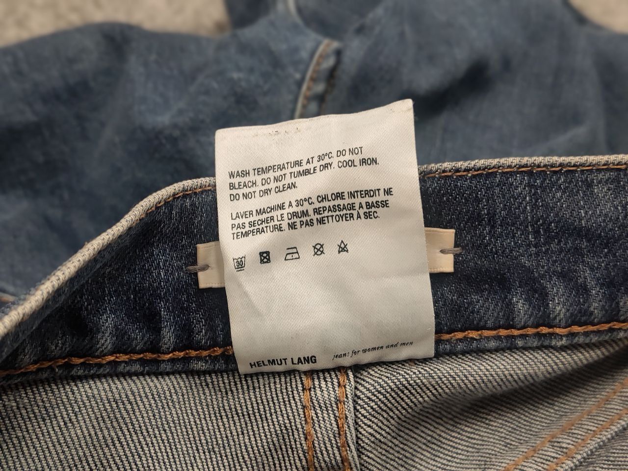 Helmut Lang Helmut Lang Jeans Femme Blue Straight Denim Boot Cut Unisex Size US 29 - 19 Thumbnail