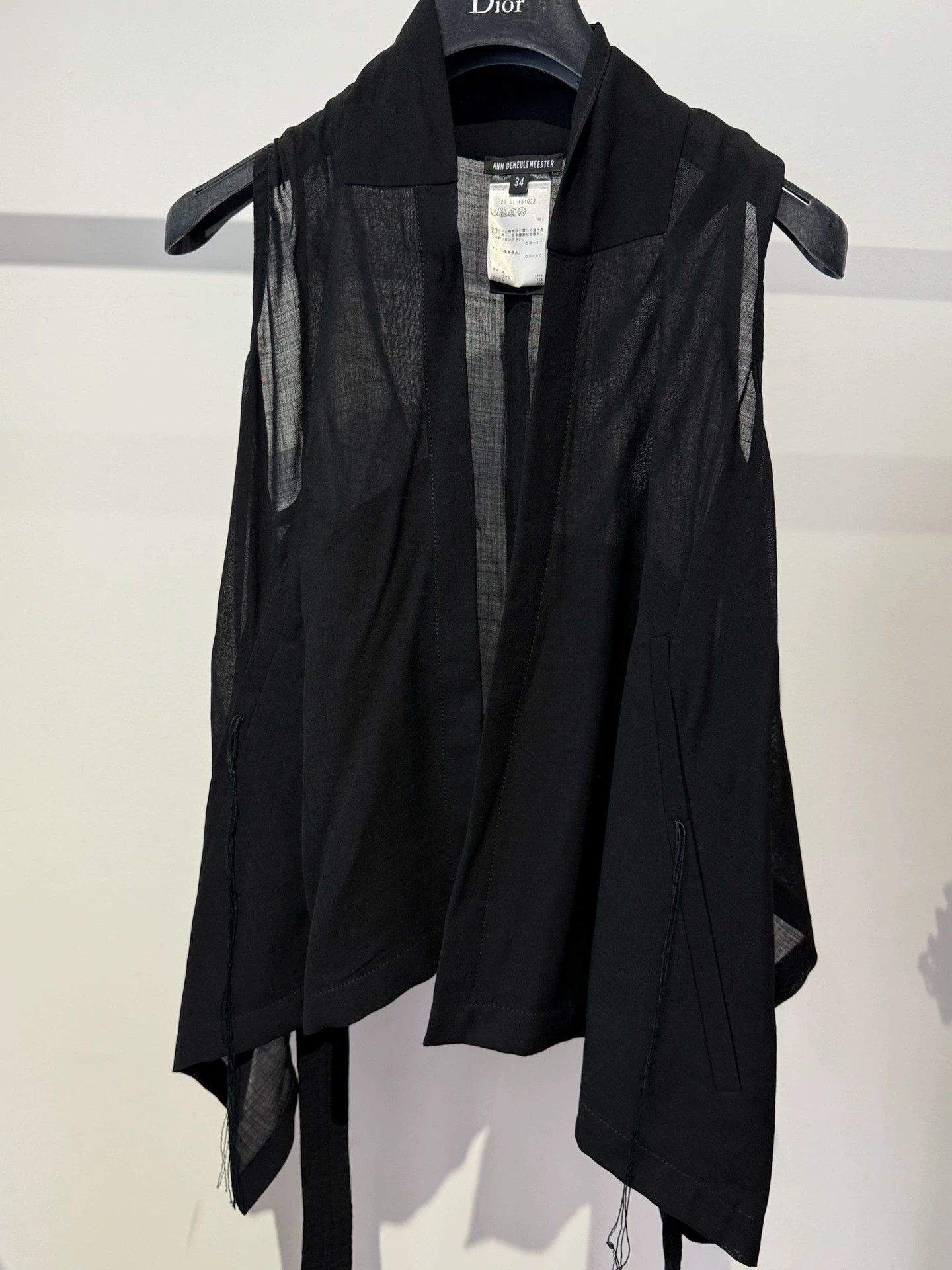 Ann Demeulemeester Ann Demeulemeester Black Irregular Strap Vest 34 Size XXS / US 00 / IT 34 - 3 Thumbnail