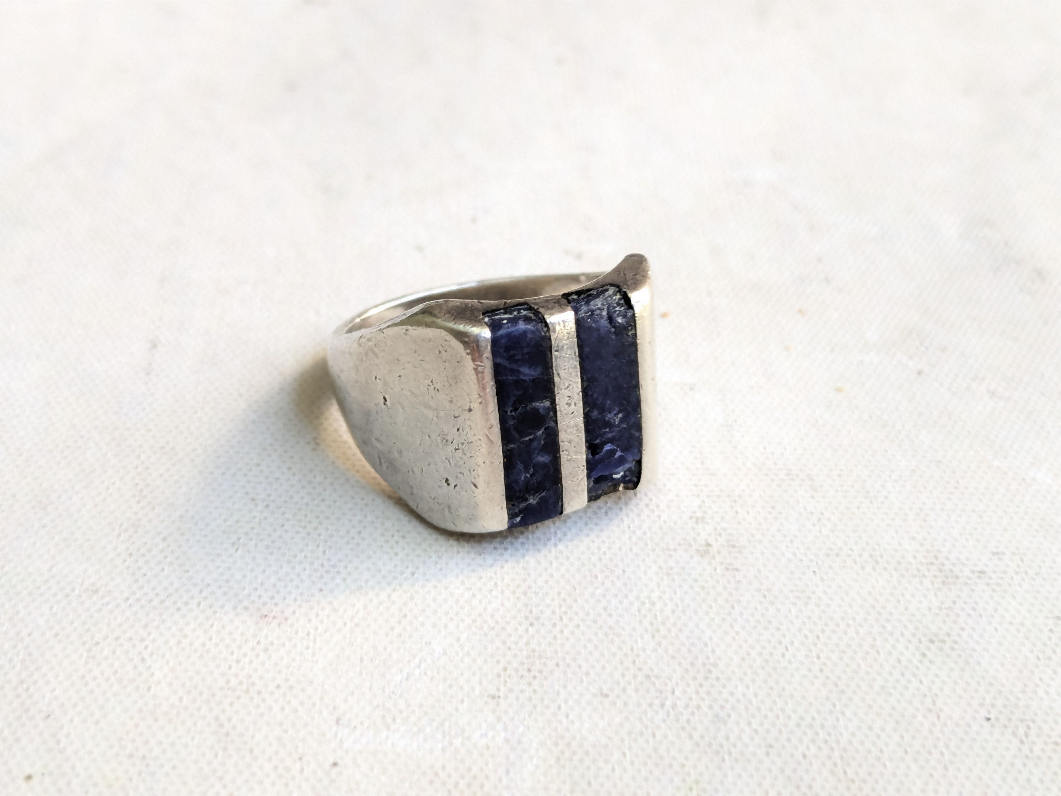 Jewelry Vintage Sterling Silver Ring Sodalite Taxco 9.75 Mexico Size ONE SIZE - 1 Thumbnail
