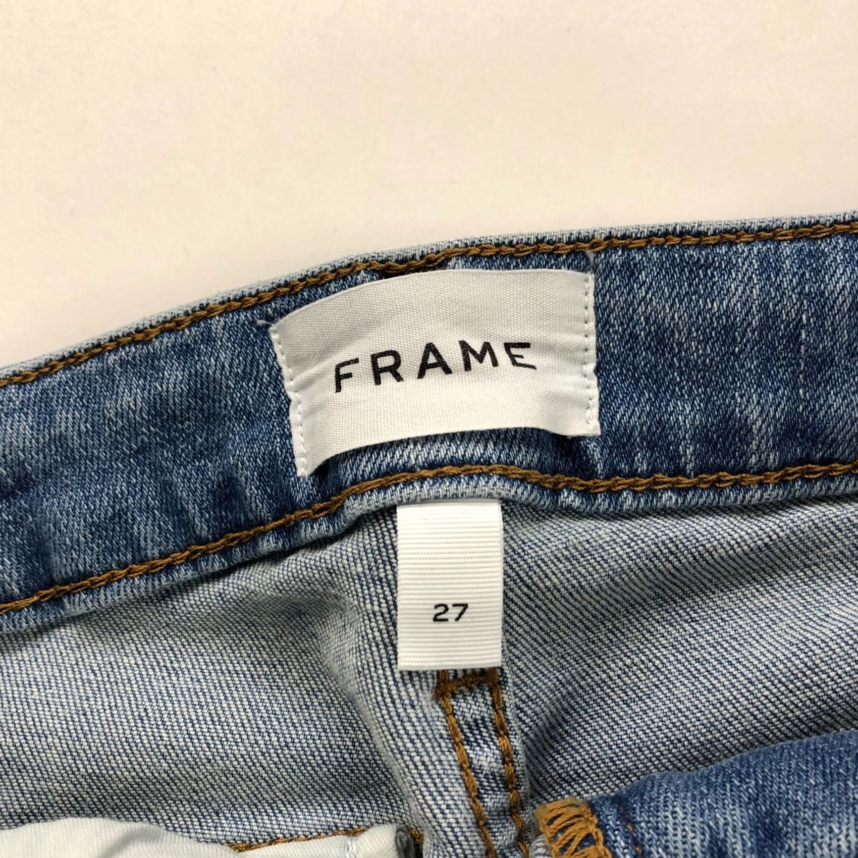 Frame FRAME Jeans Womens 27 Blue Crop Mini Boot Fits 26W 27L Mid Rise Denim Raw Hem Size 27" / US 4 / IT 40 - 7 Thumbnail