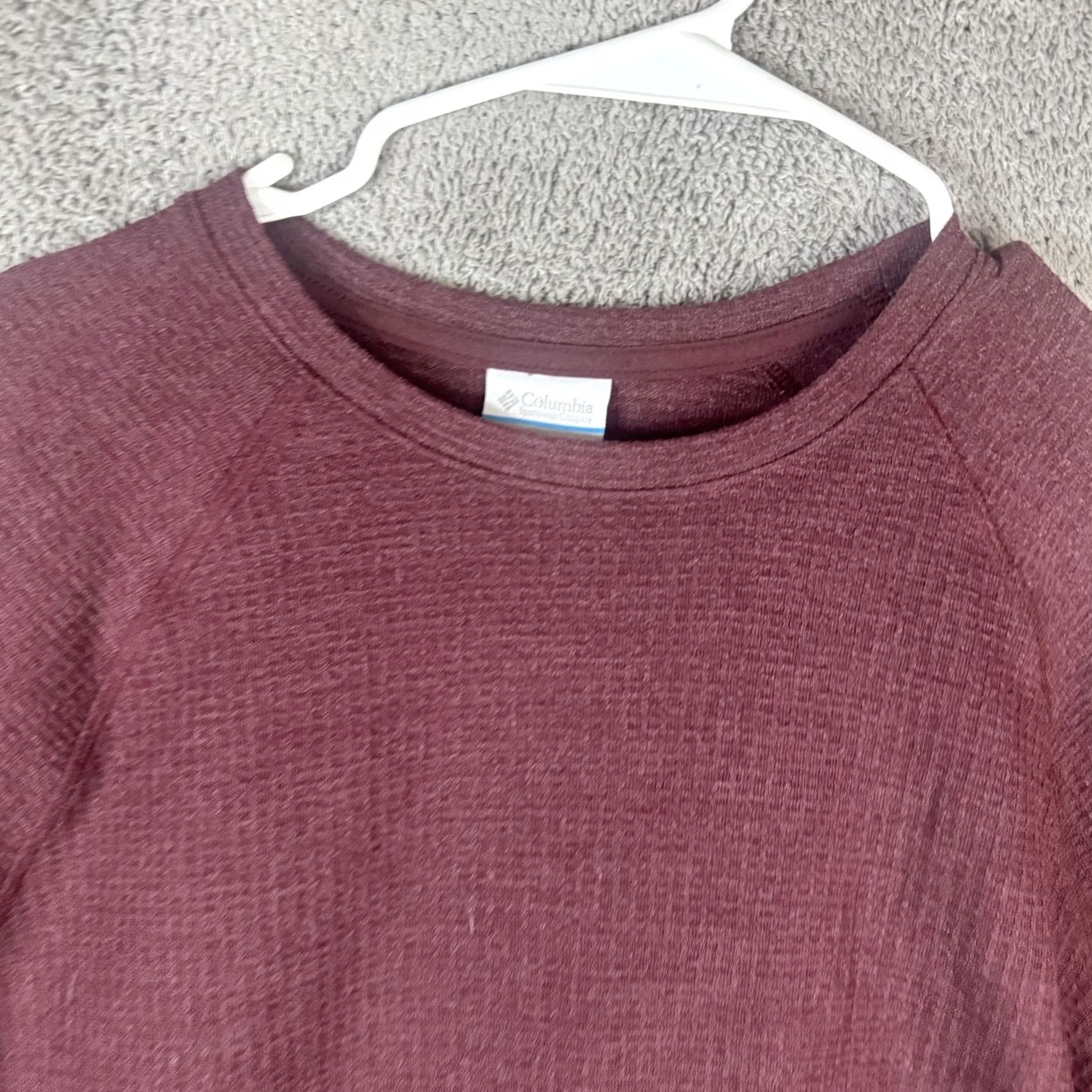 Vintage Columbia Womens Shirt 2XL Burgundy Red Waffle Knit Long Sleeve Crewneck Tee Size XXL / US 16-18 / IT 52-54 - 6 Thumbnail