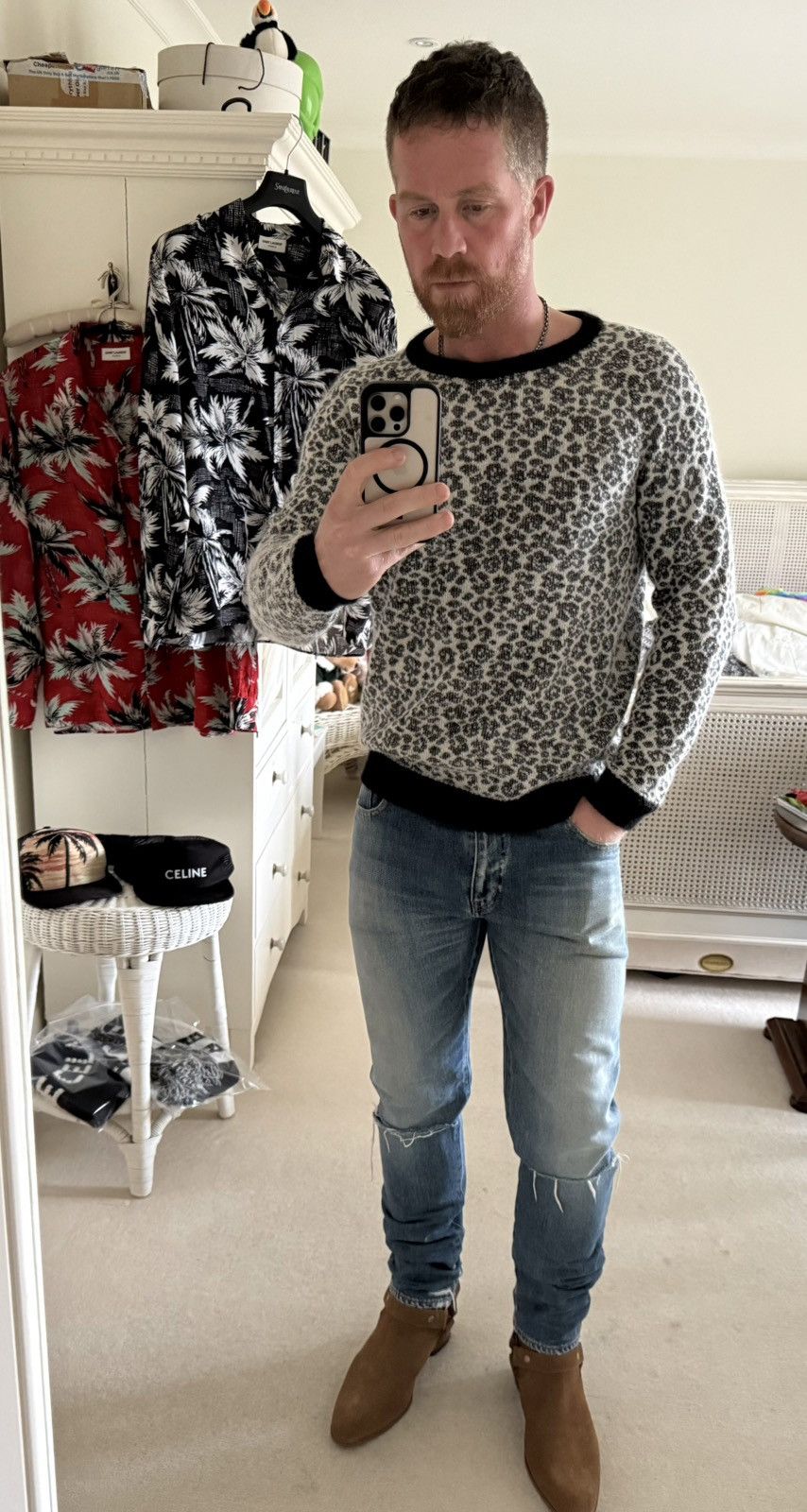 Saint Laurent Paris SS16 Saint Laurent leopard sweater Hedi Slimane grail L Size US L / EU 52-54 / 3 - 2 Thumbnail