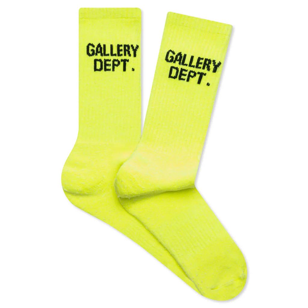 Gallery Dept. o1mle0825 Size: OS / Clean Socks in Flo Yellow Size ONE SIZE - 1 Thumbnail