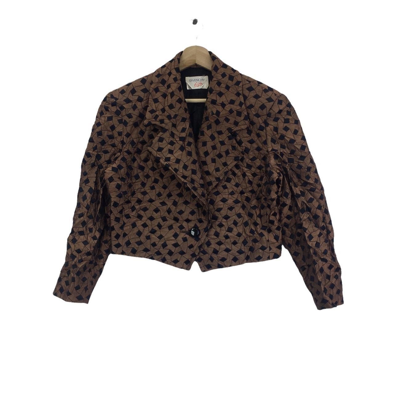Vintage Vtg 90’ GIVENCHY PARIS LIFE Monogram Zucca Jacket Cropped Size S / US 4 / IT 40 - 1 Thumbnail