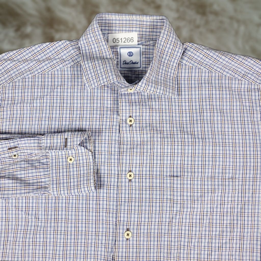 David Donahue David Donahue Shirt Large Blue Red Plaid Long Sleeve Button Up Mens Size US L / EU 52-54 / 3 - 1 Thumbnail