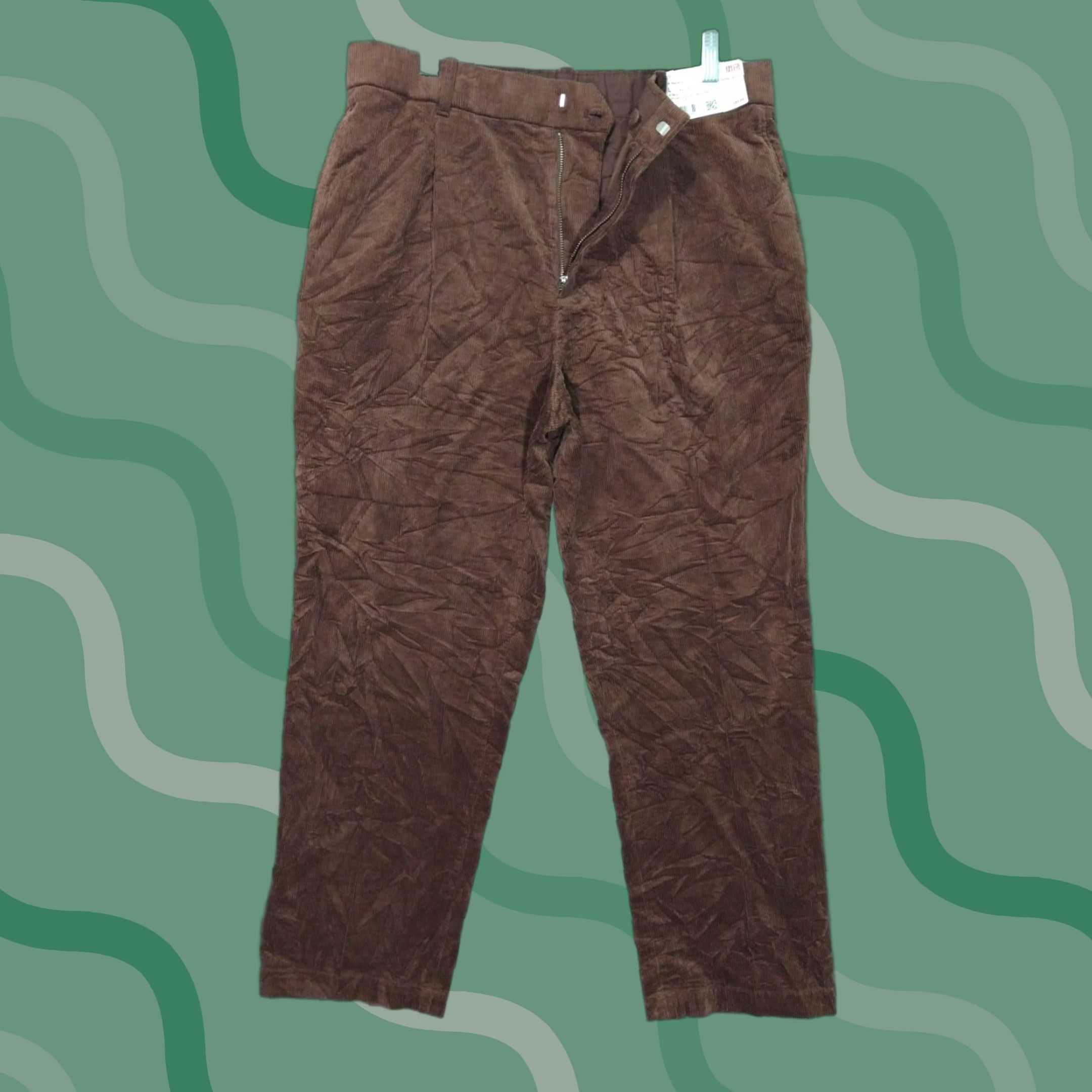 Uniqlo Uniqlo Women’s Chino Pants Large Brown Corduroy Pleated Wide Leg High Rise Casual Preppy Size 36" / US 14 / IT 50 - 1 Thumbnail