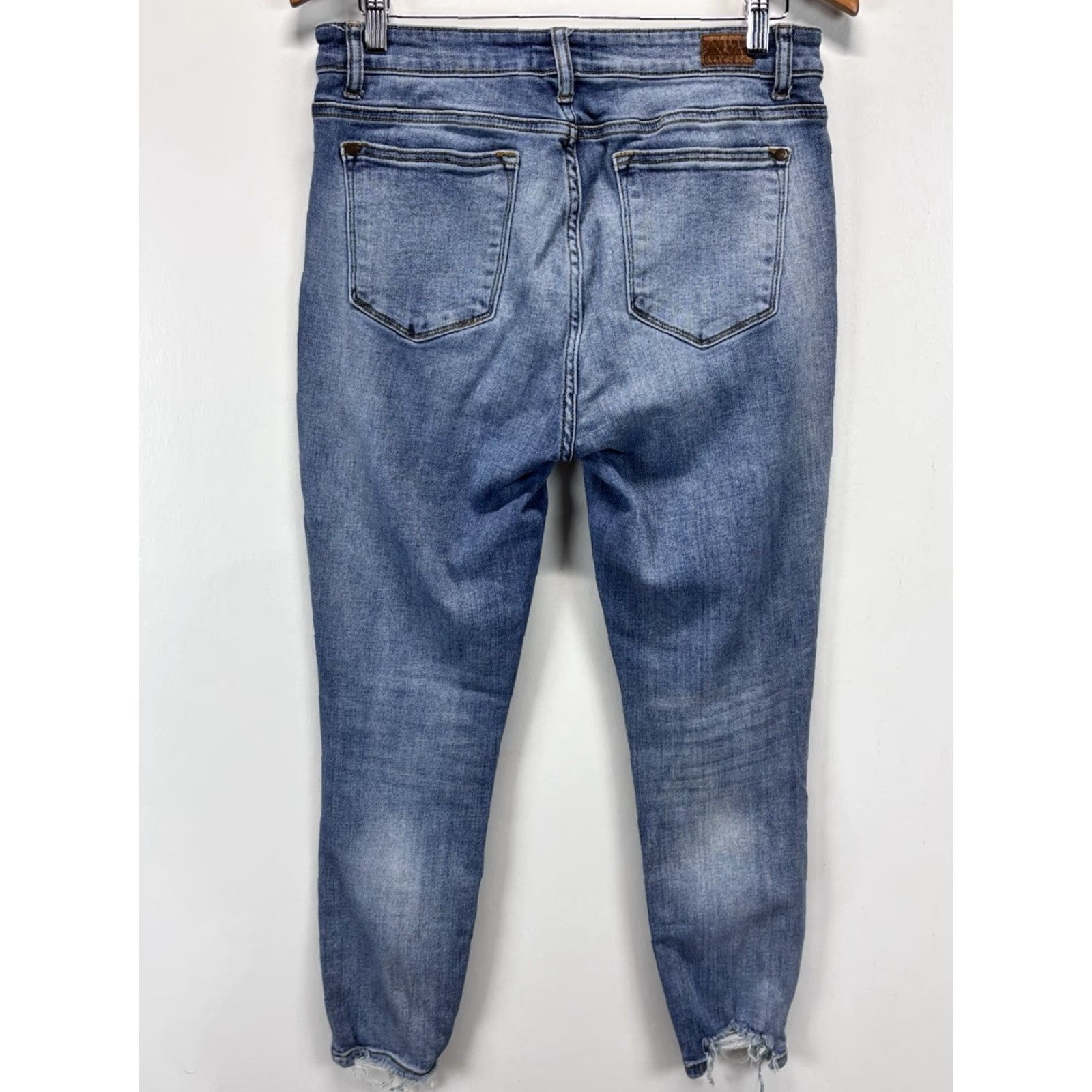Vintage JUDY BLUE Skinny Jeans 31 Hi Rise Distressed Stretch Womens Blue Size 13 Size 24" / US 00 / IT 34 - 4 Thumbnail