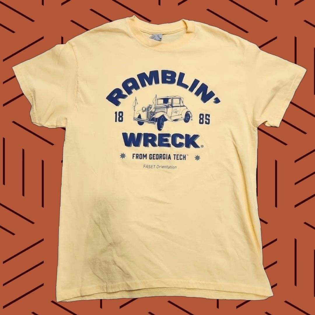 Vintage VINTAGE Georgia Tech Ramblin' Wreck T-shirt Gold Medium Yellow Jackets Print Graphic Shirt Regular Men Size US M / EU 48-50 / 2 - 1 Thumbnail