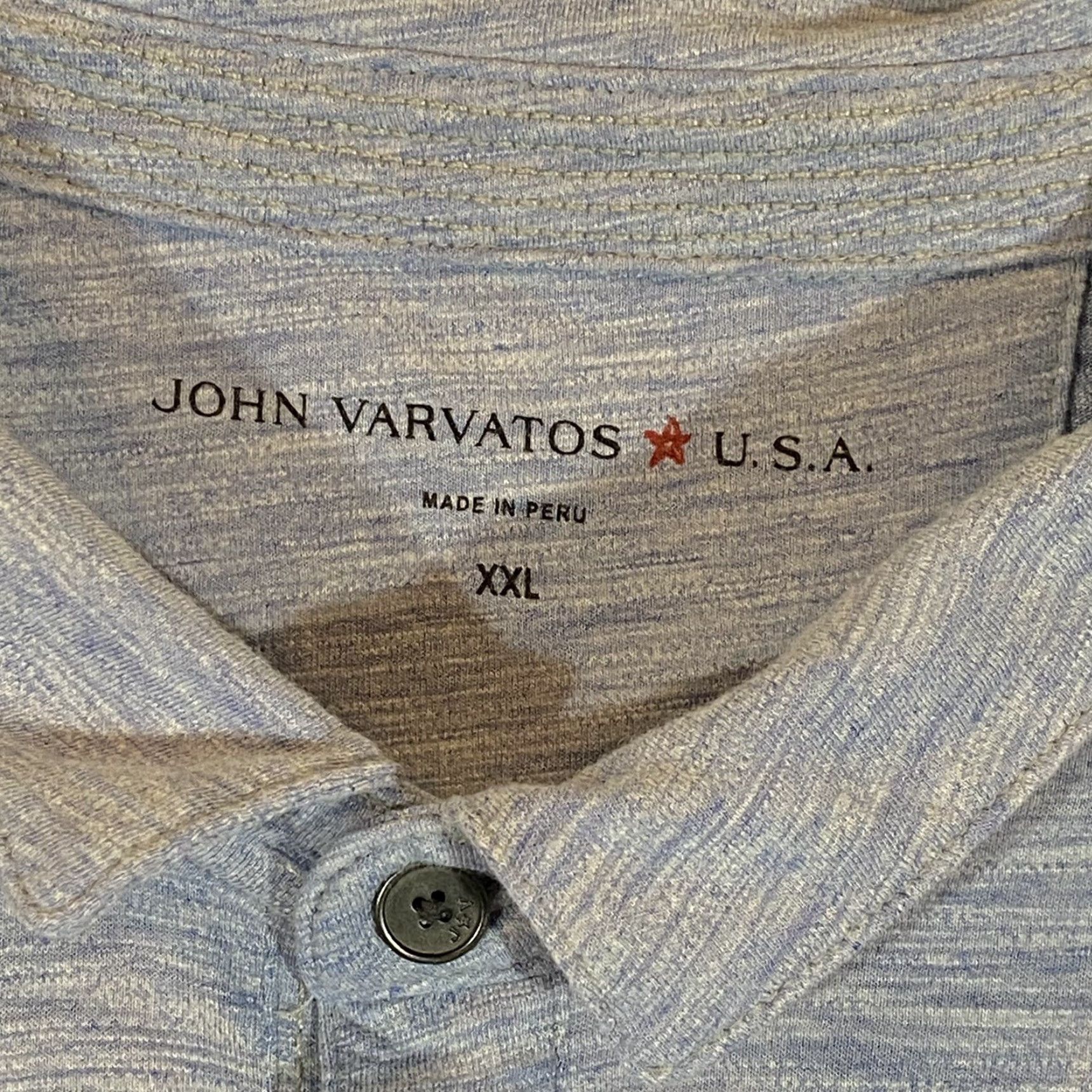 John Varvatos VINTAGE John Varvatos Polo Shirt Men 2XL Blue Short Sleeve Casual Knit Breathable Summer Golf Rugby Size US XXL / EU 58 / 5 - 3 Thumbnail