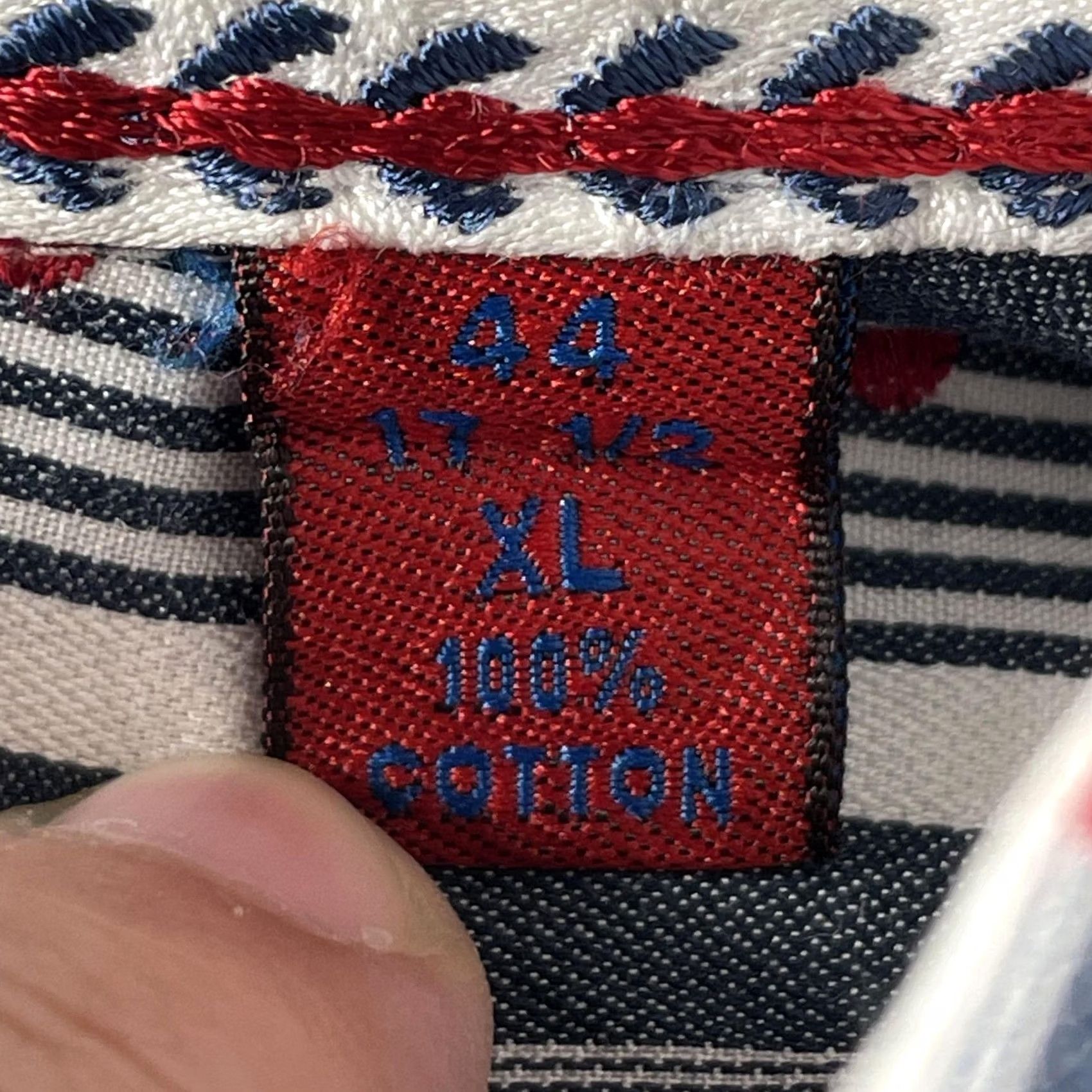 Robert Graham Robert Graham Shirt Mens XL Blue Stripe Red Dot Long Sleeve Button-Up Casual Size US XL / EU 56 / 4 - 5 Thumbnail
