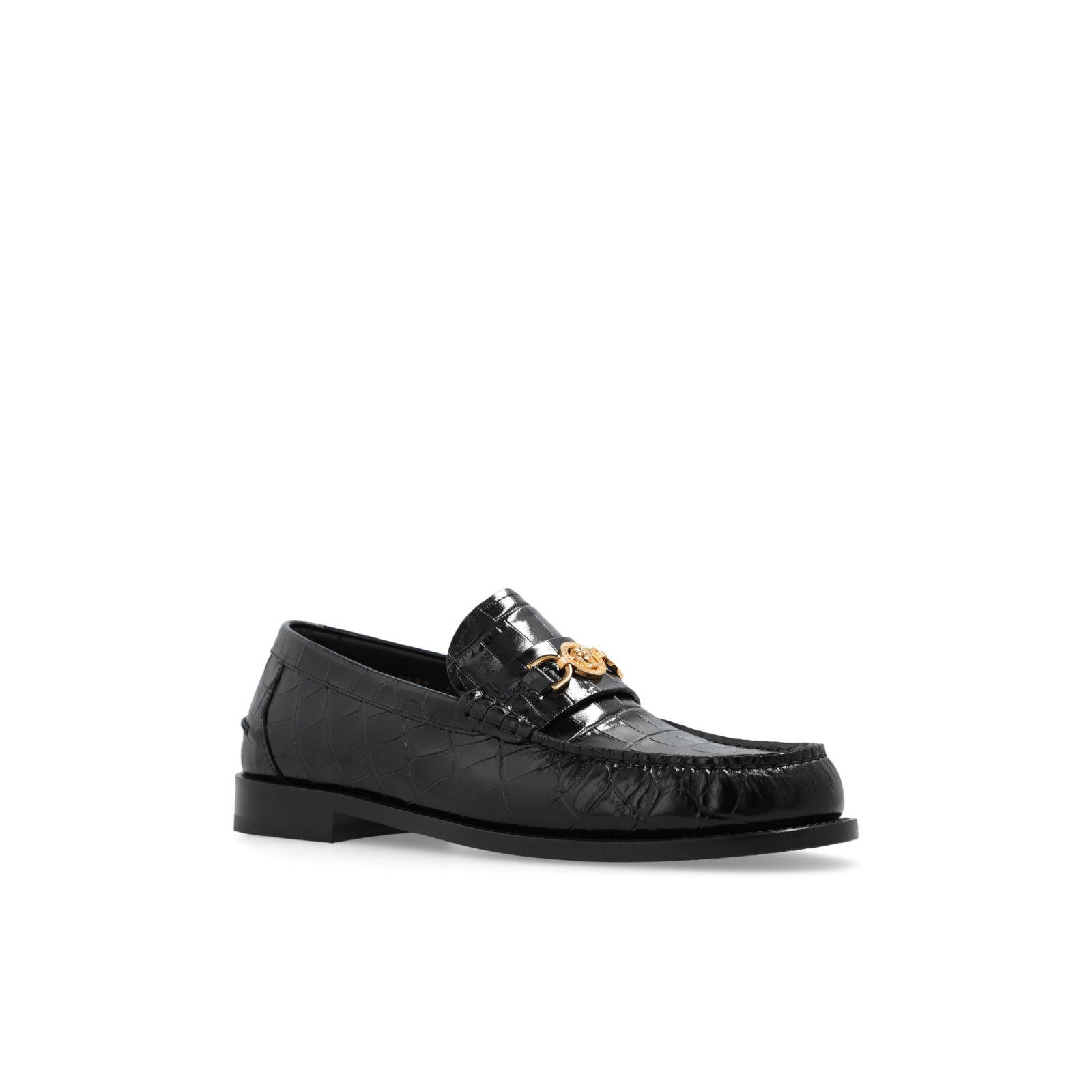 Versace VERSACE Black Leather Loafers New And Authentic (Men's size: Size US 12 / EU 45 - 2 Thumbnail