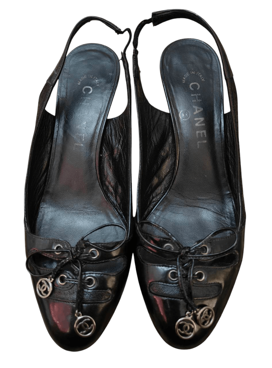 Chanel Chanel Kitten Pattern Leather Heels Size US 7.5 / IT 37.5 - 2 Thumbnail