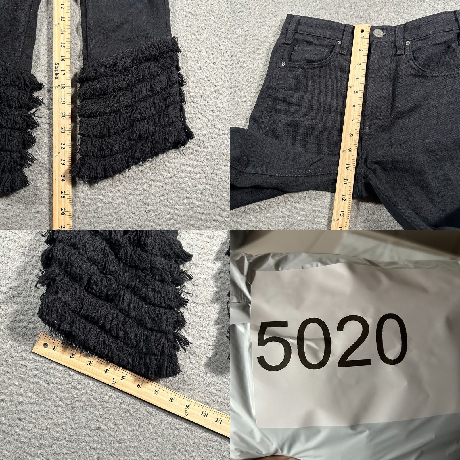 Vintage McGuire Jeans Womens 26x24 Black Cha Cha Fringe Cropped Mid Rise Jeans User: No Size 26" / US 2 / IT 38 - 8 Thumbnail
