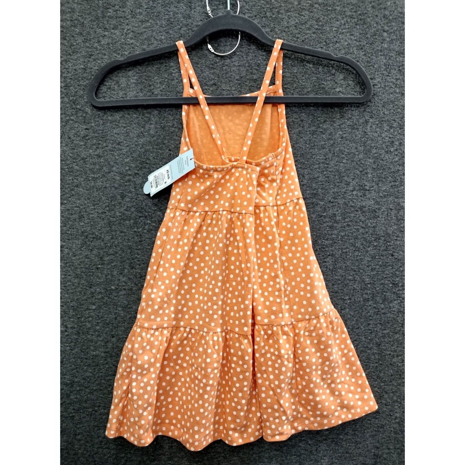 Vintage Cat & Jack Girls Mini Dress XS Melon Dot Fit & Flare Sleeveless Size XS / US 0-2 / IT 36-38 - 2 Thumbnail