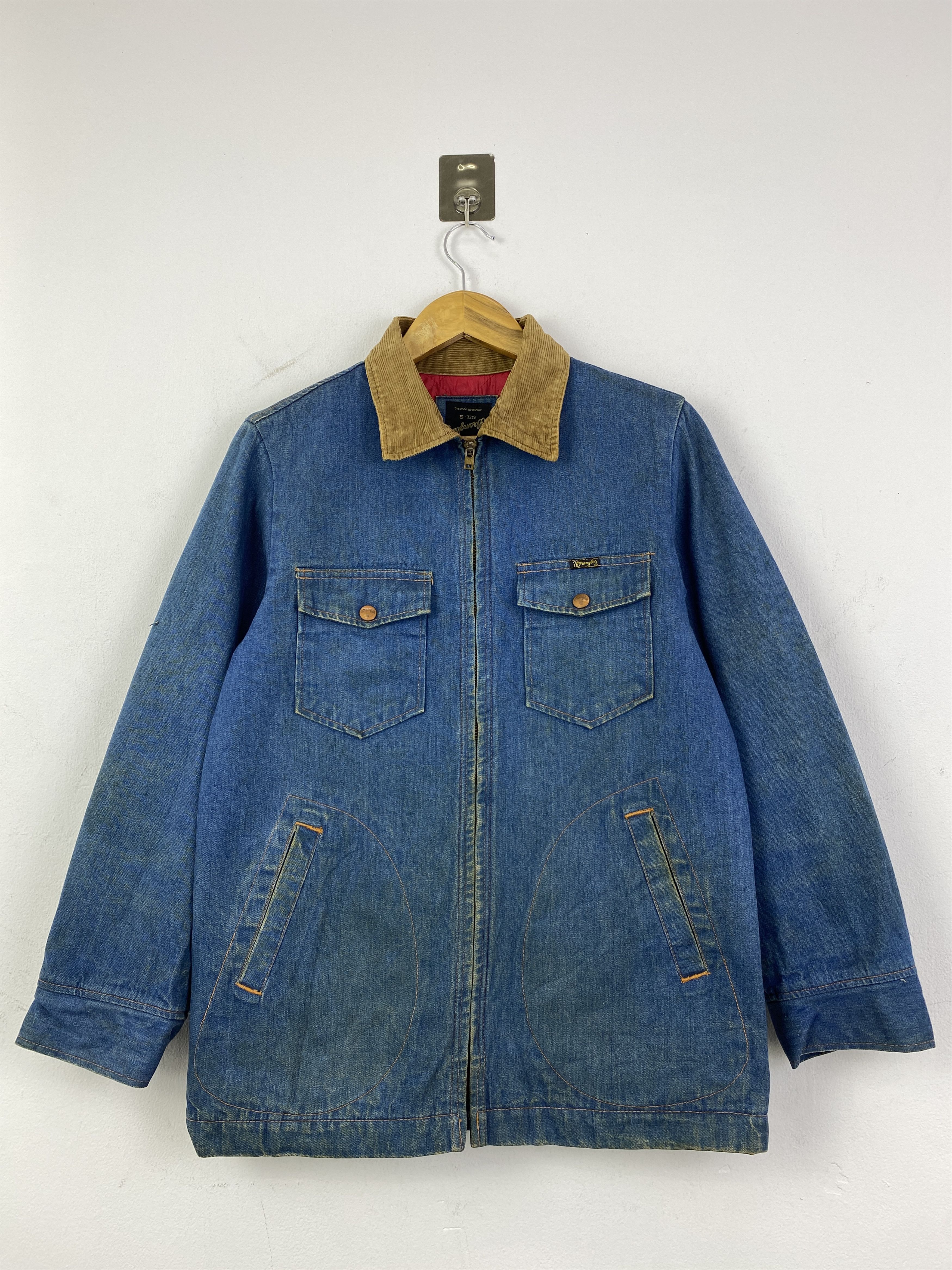 Wrangler Wrangler Corduroy Collar Zip-Front Denim Work Jacket JA0233 Size US S / EU 44-46 / 1 - 1 Thumbnail
