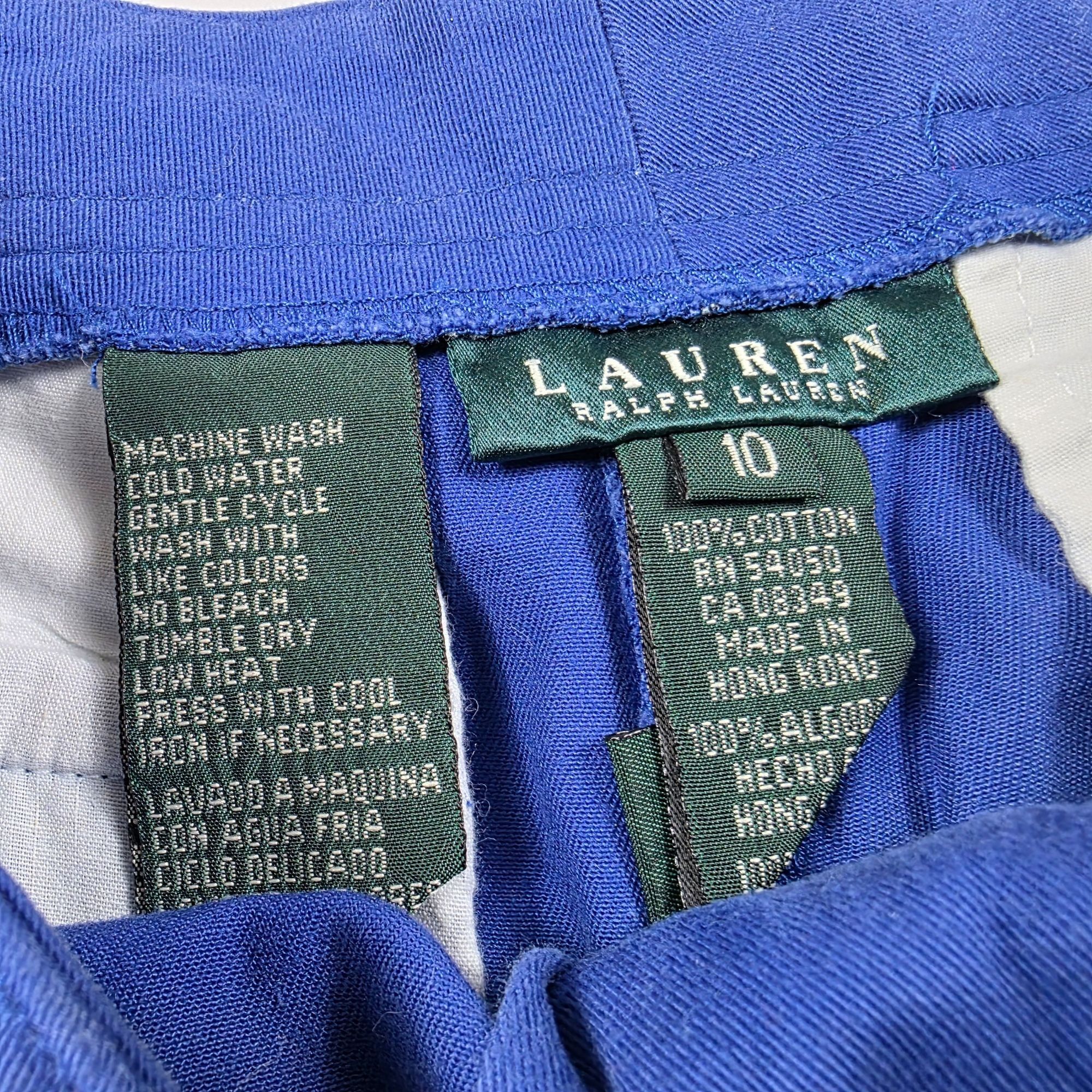 Lauren Ralph Lauren Lauren Ralph Lauren Womens Size 10 Blue Cuffed Shorts Gold B Size 32" / US 10 / IT 46 - 3 Thumbnail