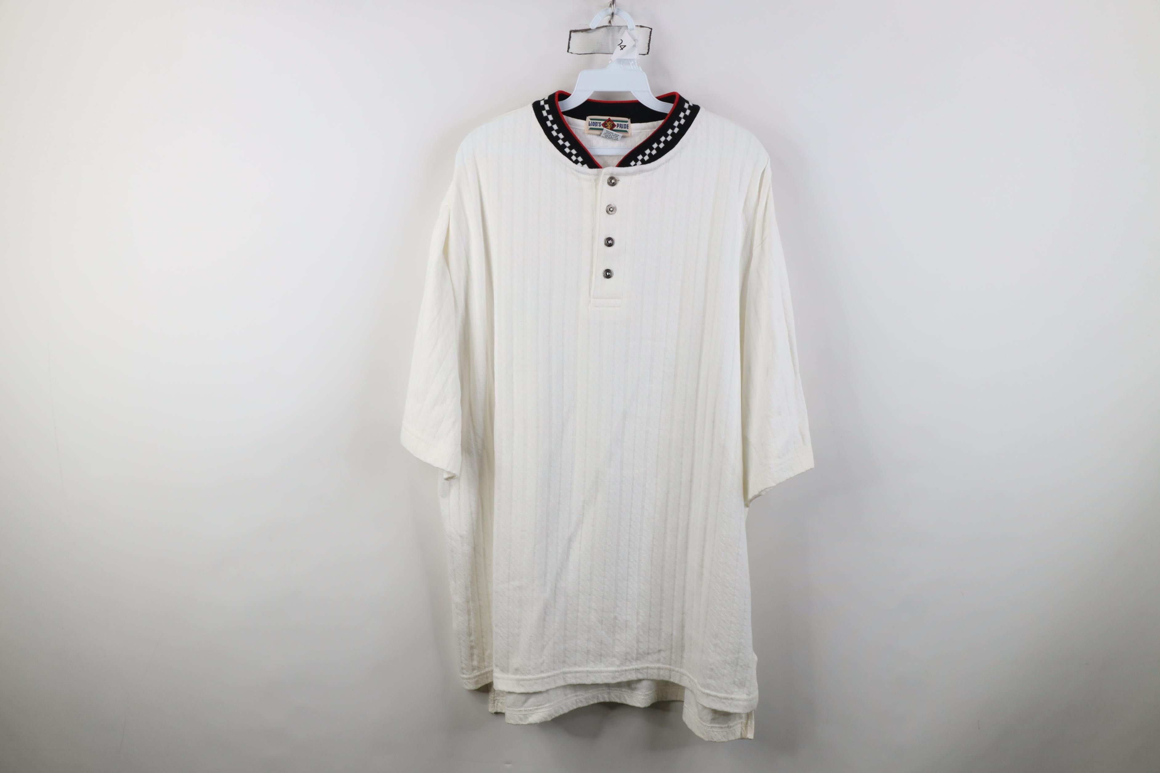 Vintage Vintage 90s Streetwear Cotton Ribbed Knit Henley T-Shirt USA Size US L / EU 52-54 / 3 - 1 Thumbnail