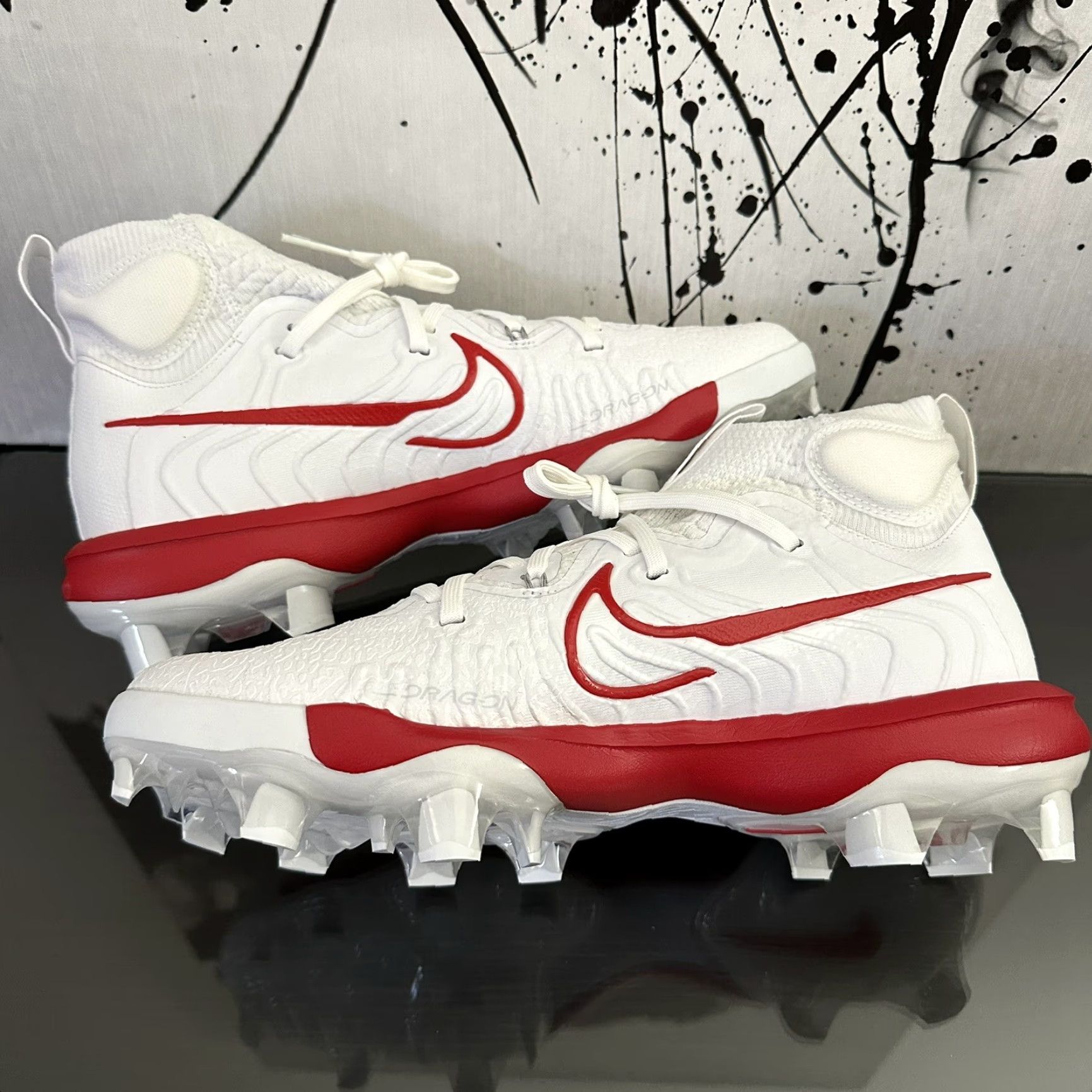 Nike Nike Alpha Huarache NXT Baseball Cleats Mens 14 White Red DJ6519 001 - Nike Alpha Huarache Cleats Men's 14 White Red Size US 14 / EU 47 - 5 Thumbnail