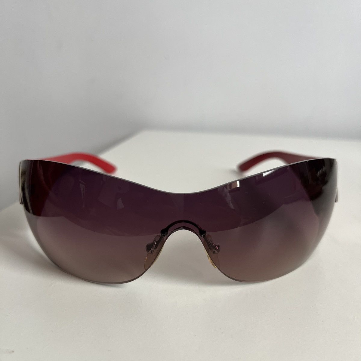 Prada FREE SHIP! 2000s Prada Chrome Star Red Sunglasses Size ONE SIZE - 5 Thumbnail