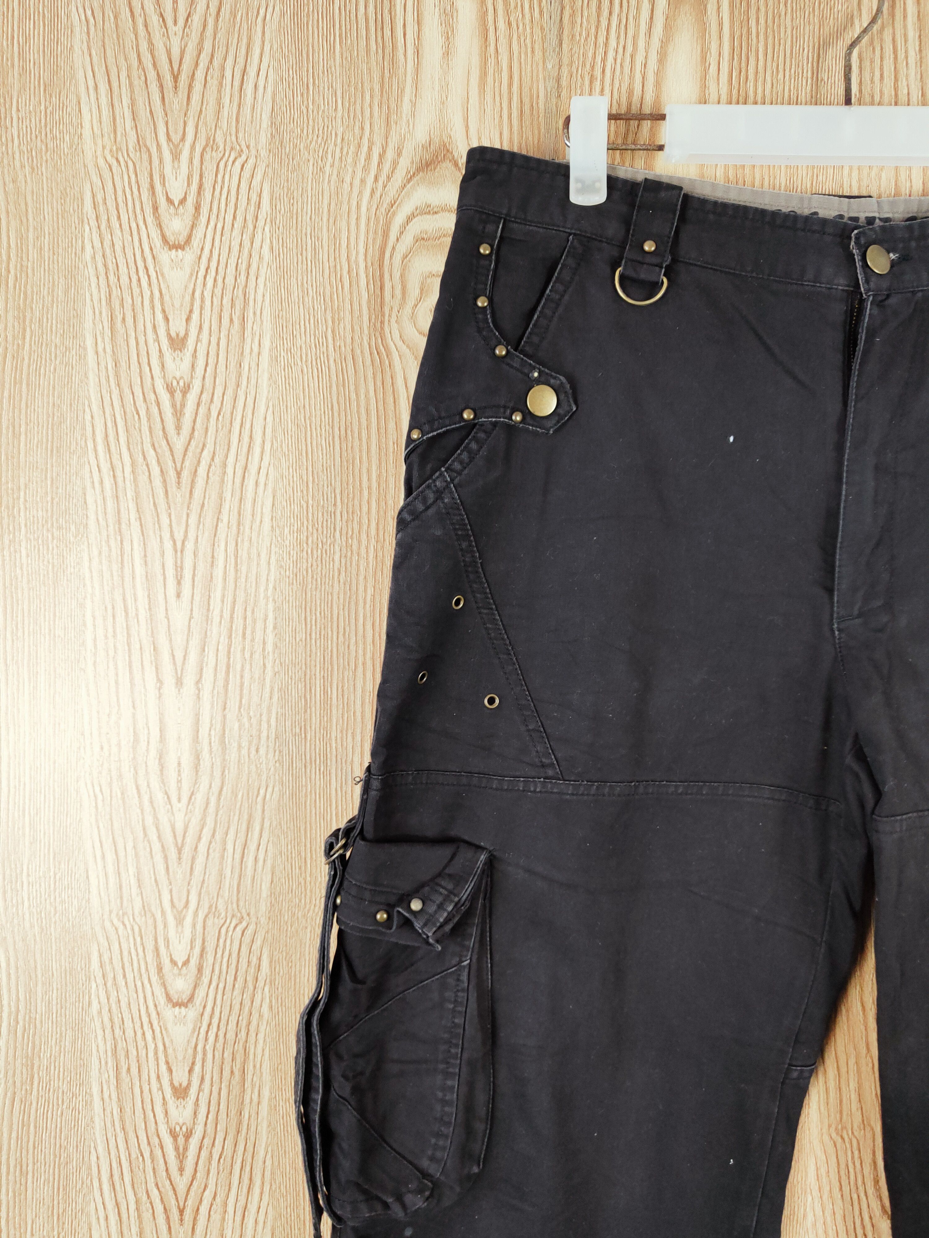 Japanese Brand DL JinMa Jeans Black Multipocket Tactical Cargo Pants #W518 Size US 32 / EU 48 - 3 Thumbnail