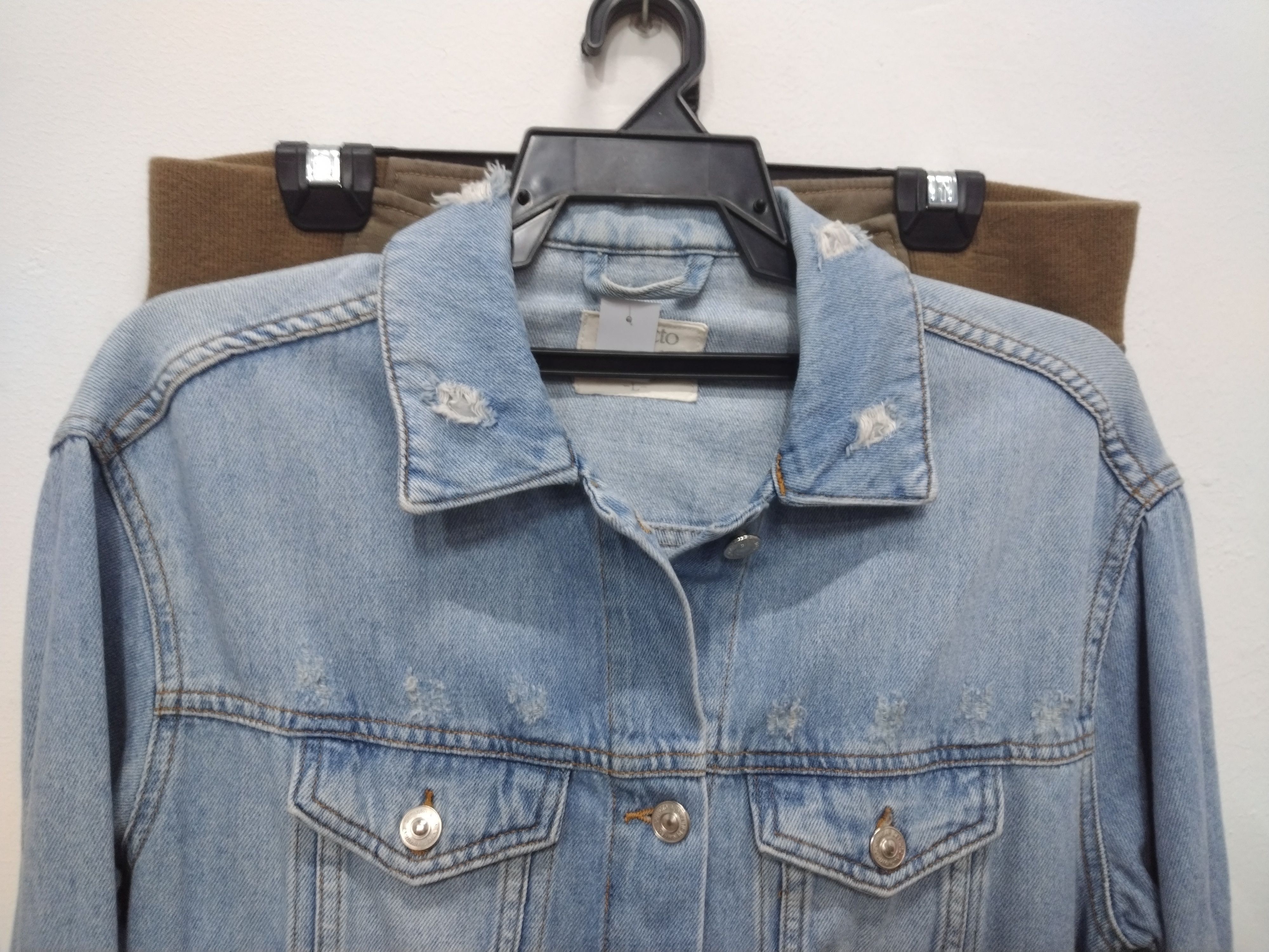 Seditionaries Vintage Distressed Design embroidered De Facto Denim Jacket Size L / US 10 / IT 46 - 5 Thumbnail