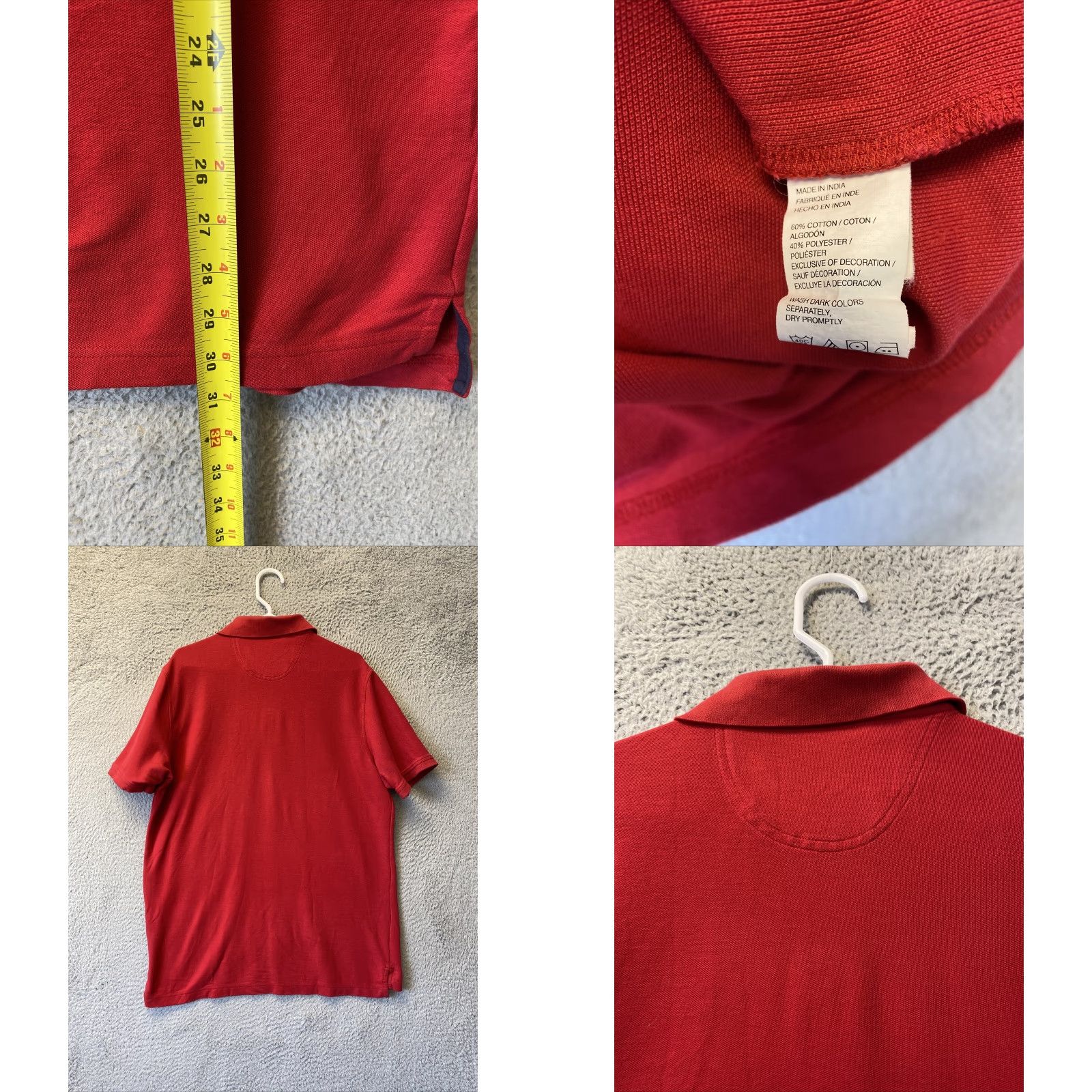 Izod Izod Advantage Performance Natural Mens Polo Shirt Red L Short leeve 40-68 Size US L / EU 52-54 / 3 - 8 Thumbnail