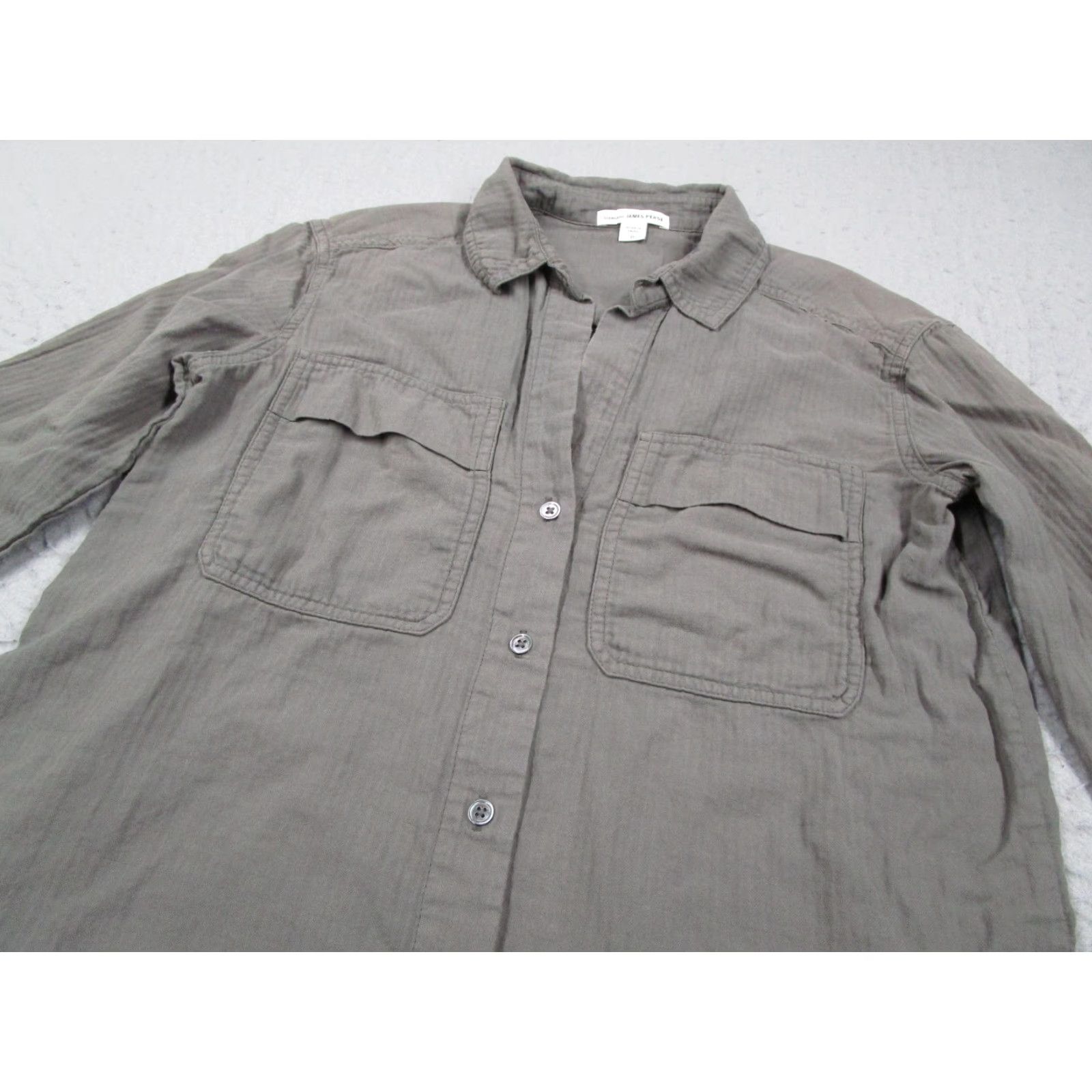 James Perse James Perse Shirt Womens 0 XS Gray Button Front Utility 3/4 Sleeve WKR3850 Size XS / US 0-2 / IT 36-38 - 2 Thumbnail