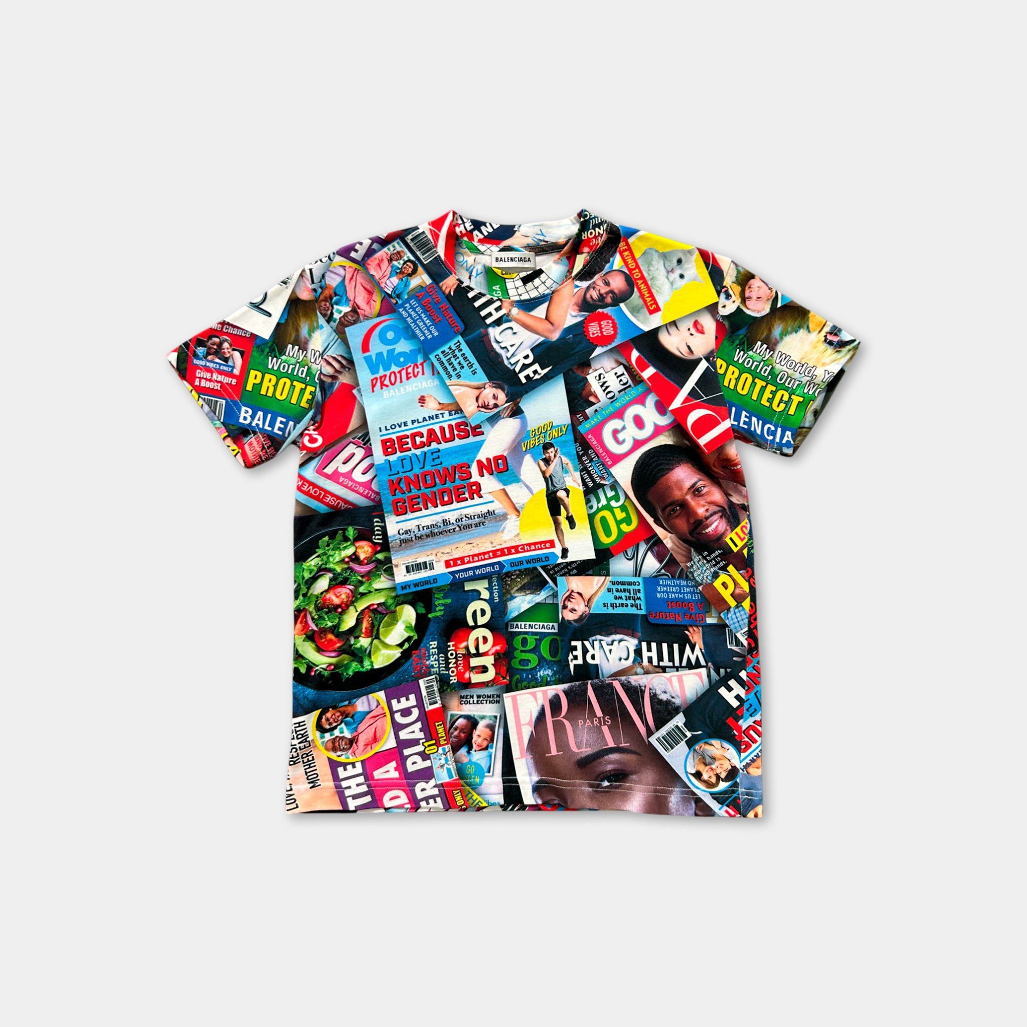 Balenciaga Balenciaga 2000's Magazine Print Graphic T-Shirt Multicolor Size US XS / EU 42 / 0 - 1 Thumbnail