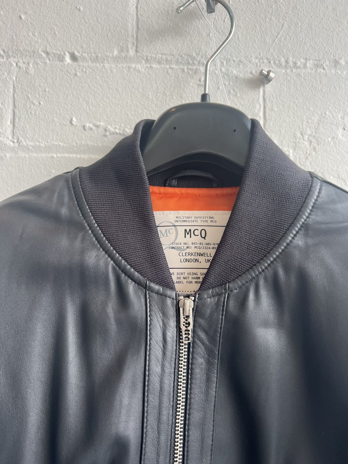 Alexander McQueen Pure leather, navy blue Alexander McQueen bomber jacket Size US M / EU 48-50 / 2 - 2 Thumbnail