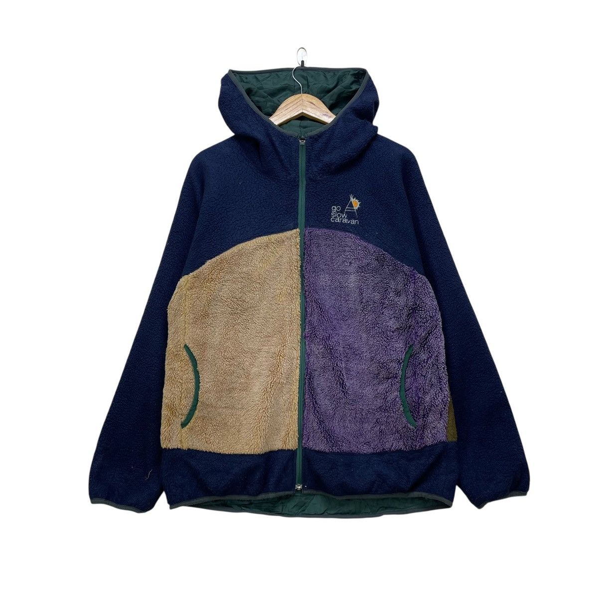 45rpm 💥Go Slow Caravan Colour block Fleece Hooded Jacket Size US M / EU 48-50 / 2 - 1 Thumbnail