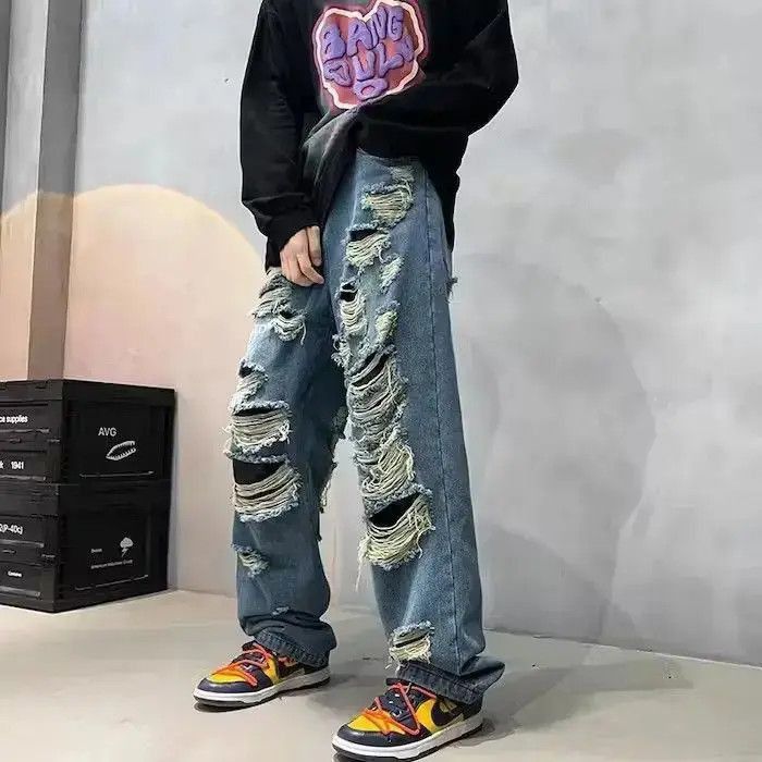 Japanese Brand Denim drill tears jeans rare unique Size US 32 / EU 48 - 4 Thumbnail