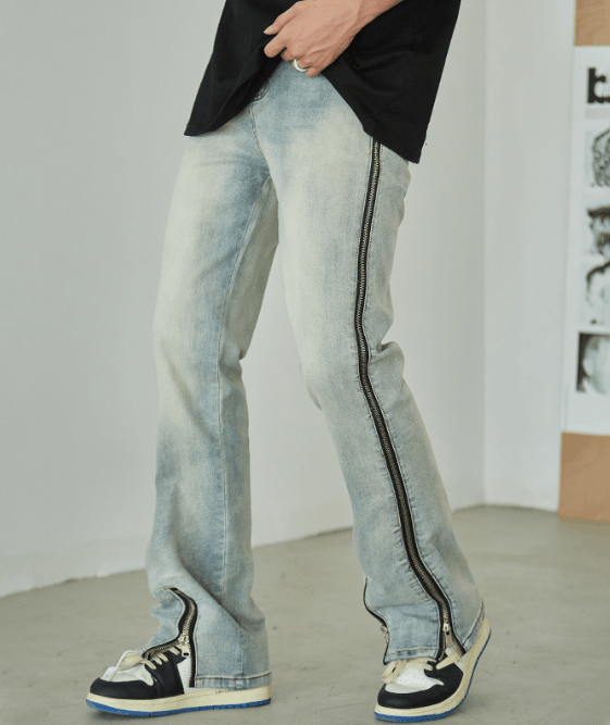 Japanese Brand × Jean American Street Style Straight Side Zipper Jeans Size US 32 / EU 48 - 1 Thumbnail