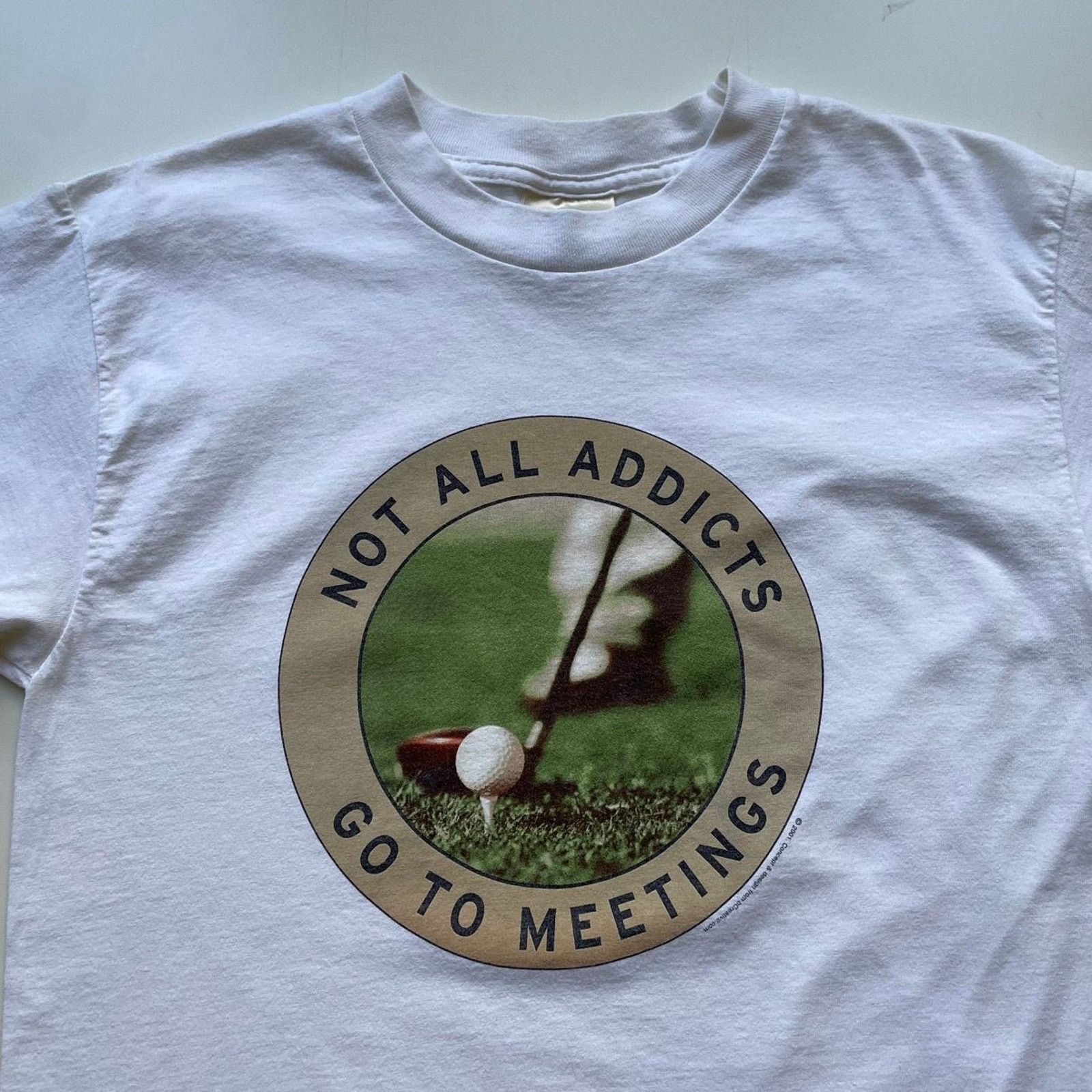 Vintage Vintage 90s Addict Golfing Golf Funny T Shirt Medium White Size US M / EU 48-50 / 2 - 2 Thumbnail