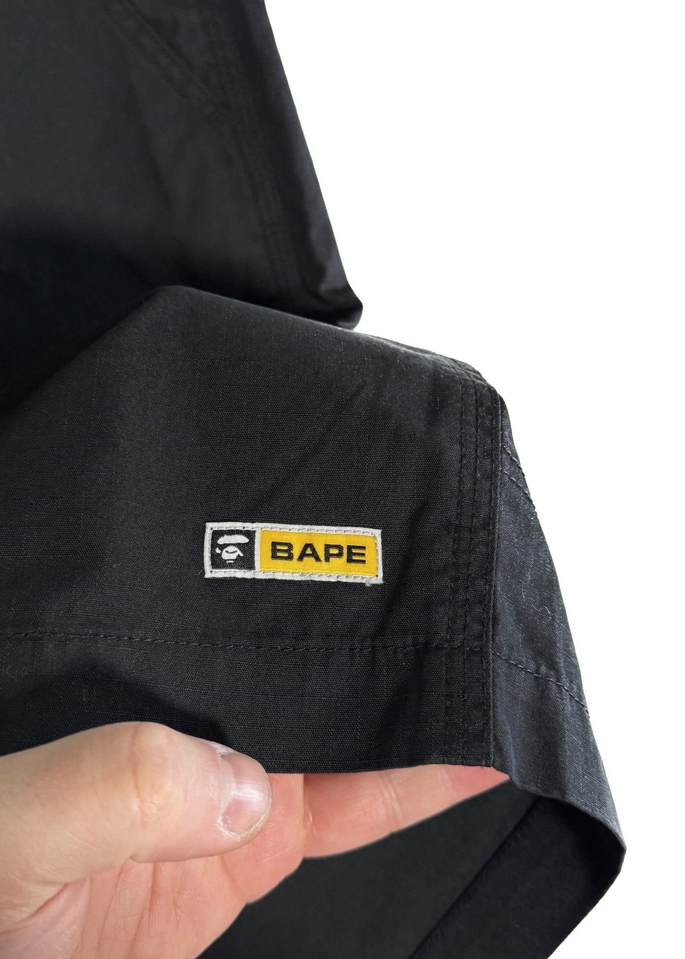 Bape Bape Black Cotton Nylon Logo Embroidered Bermuda Shorts Size US 36 / EU 52 - 5 Thumbnail