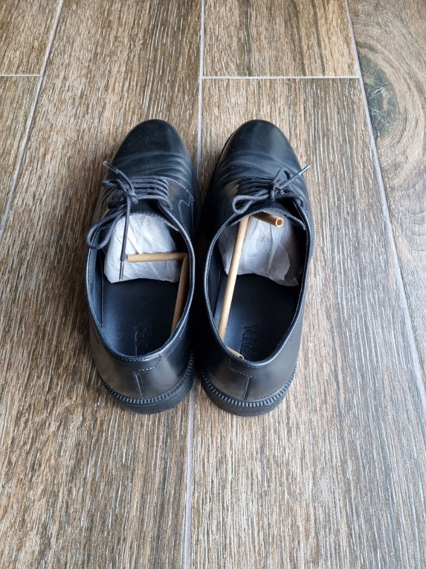 Zara black basic derbies Size US 10 / EU 43 - 3 Thumbnail