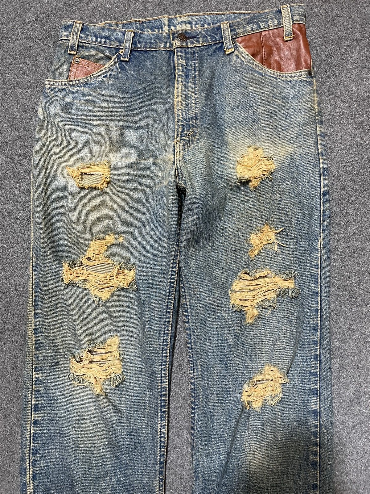 Levi's Levis Vintage 509 Orange Tab Distressed Jeans Leather Pocket Size US 34 / EU 50 - 6 Thumbnail