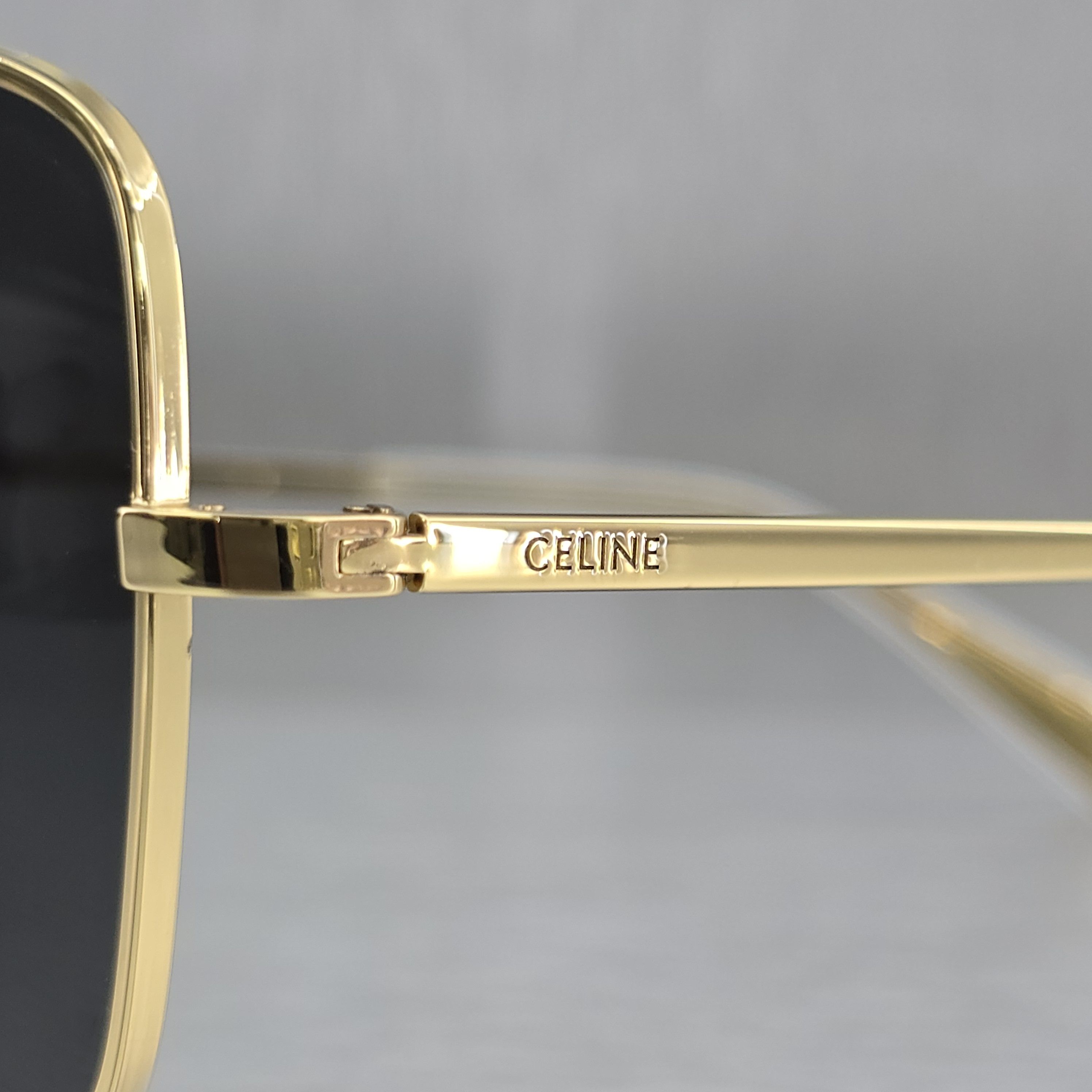 Celine CELINE Triomphe Rhinestone 01 In Metal Crystals GOLD/SMOKE Size ONE SIZE - 9 Thumbnail