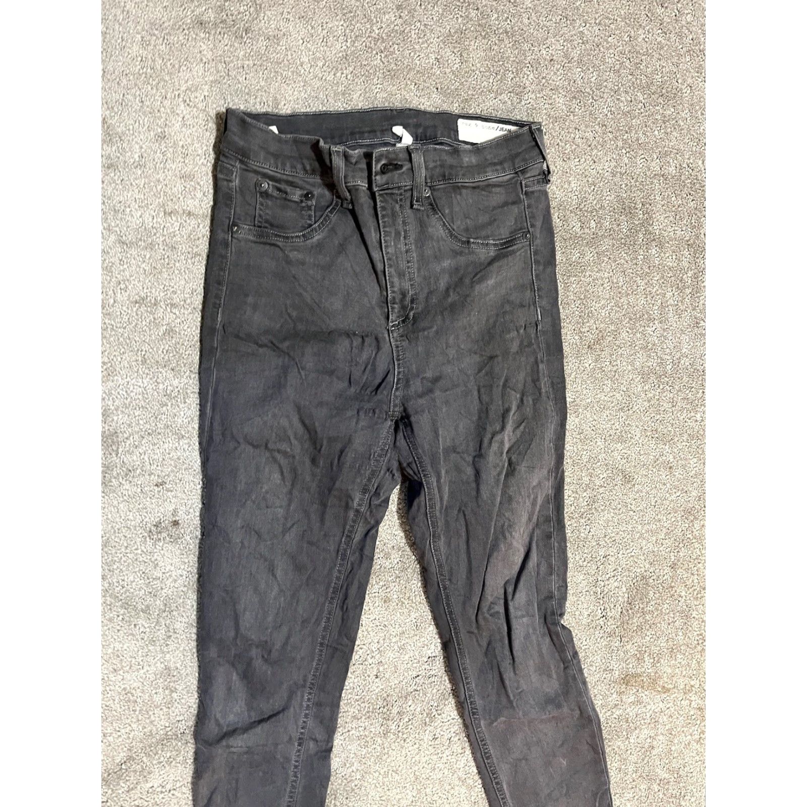 Rag & Bone rag & bone Jeans Womens 27 Black 10 inch Capri Crop Dark Wash USA Made Size 27" / US 4 / IT 40 - 2 Thumbnail