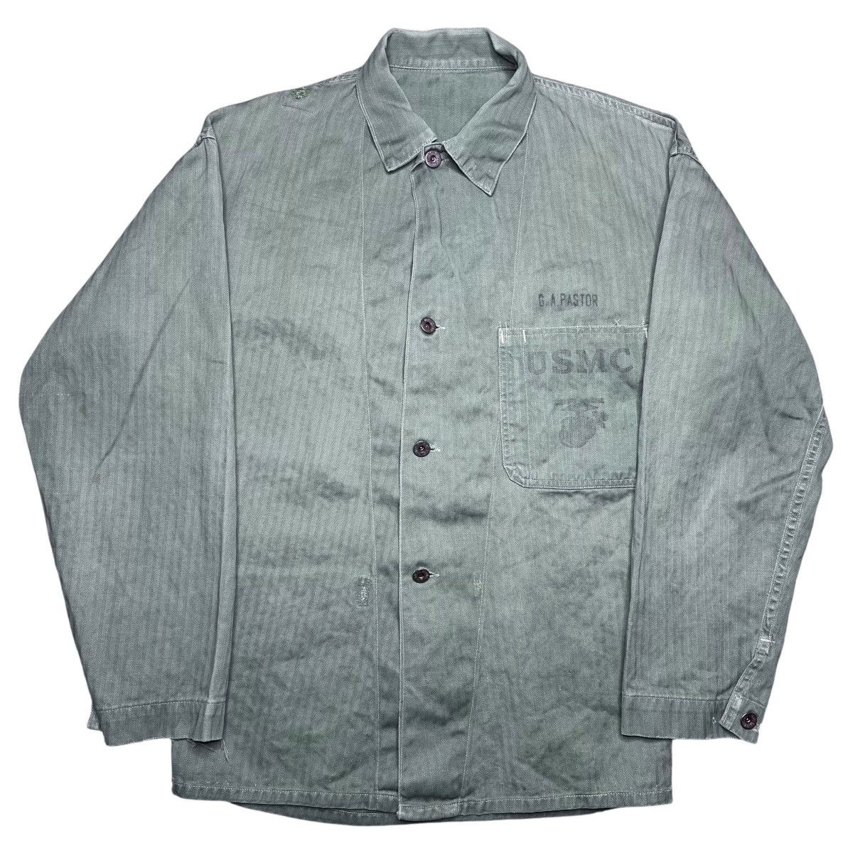 Other Vintage 1940s USMC Marine Corps WWII HBT P-41 Stencil Jacket Size US L / EU 52-54 / 3 - 1 Thumbnail
