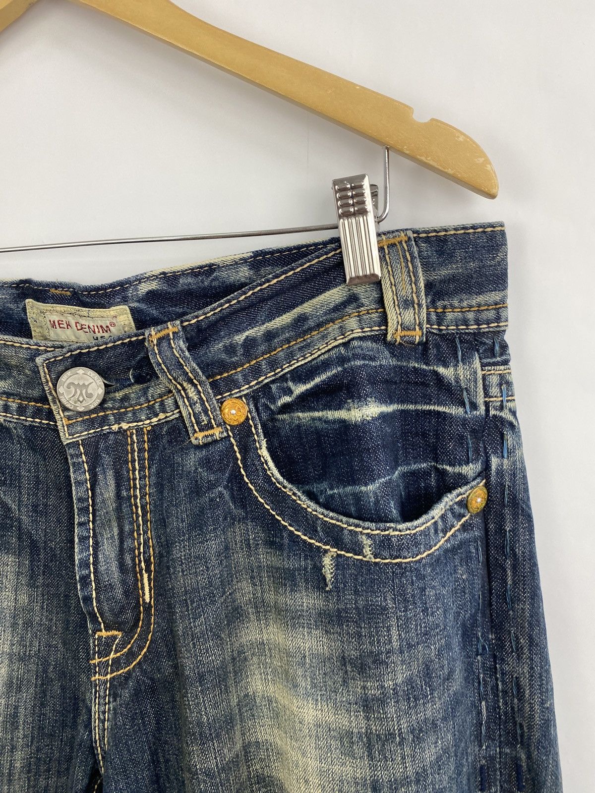 4GSELLER 🇯🇵 Y2K MEK Denim USA Trashed Faded Japan Style Jeans Rare Size US 34 / EU 50 - 13 Thumbnail