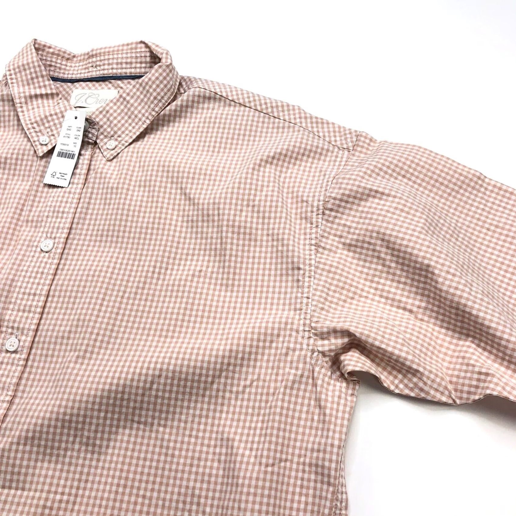 J.Crew J.Crew Shirt Womens 10 Button-Up Check Collared Long Sleeve Orange Relaxed Casual Basic All Seasons Button-Down Size L / US 10 / IT 46 - 3 Thumbnail