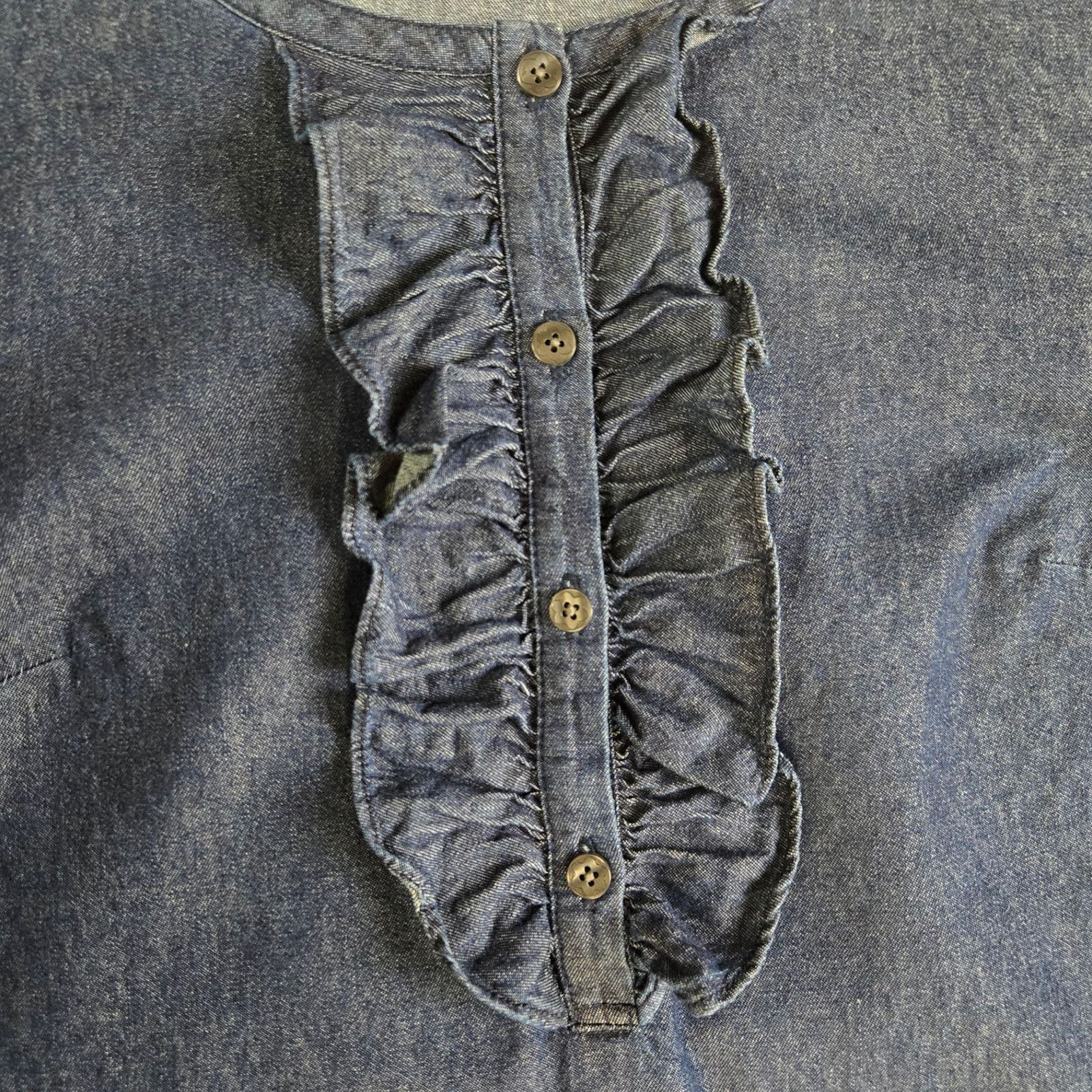 Other Draper James Denim Ruffle Front Bell Sleeve Dress Size 2 Size XS / US 0-2 / IT 36-38 - 5 Thumbnail