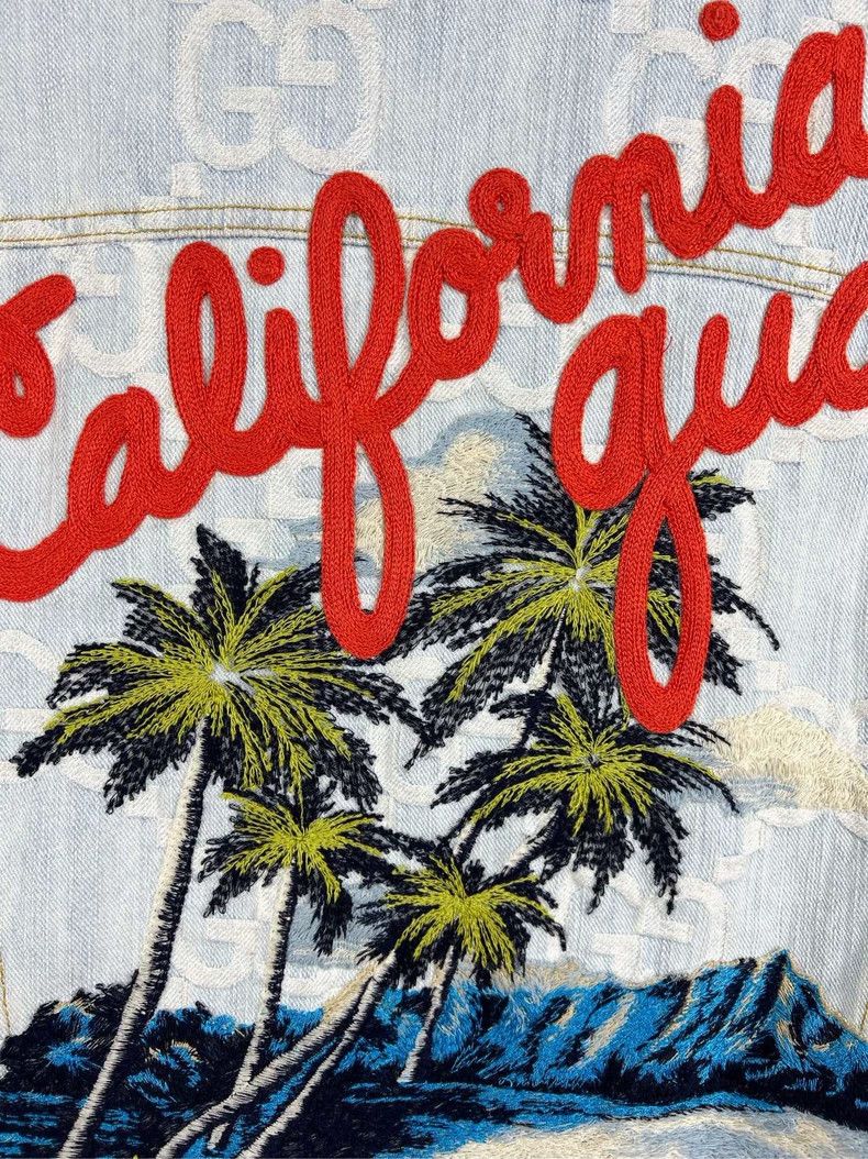 Gucci Gucci Size 38 Old flower full-print coconut tree denim jac Size US XXS / EU 40 - 4 Thumbnail