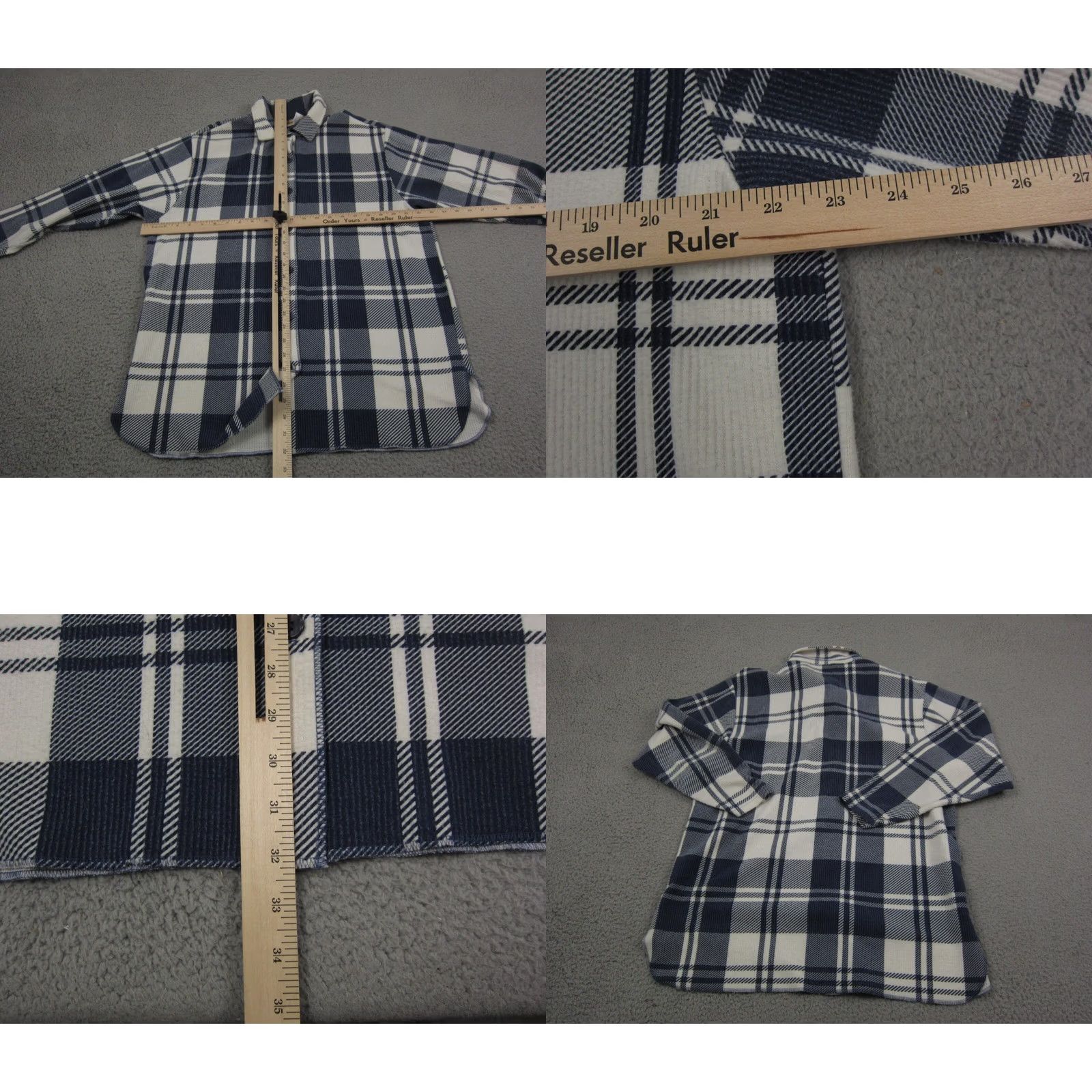 Route 66 VINTAGE Route 66 Shirt Womens Large White Blue Flannel Made in USA Ladies Size L / US 10 / IT 46 - 8 Thumbnail